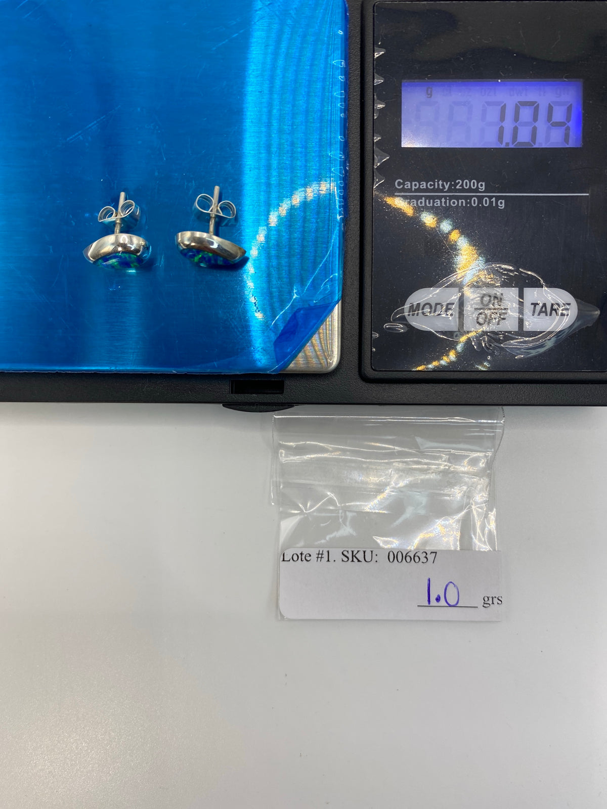Aretes de Plata Ópalo de Fuego Azul — Taxco 925 — foto 6