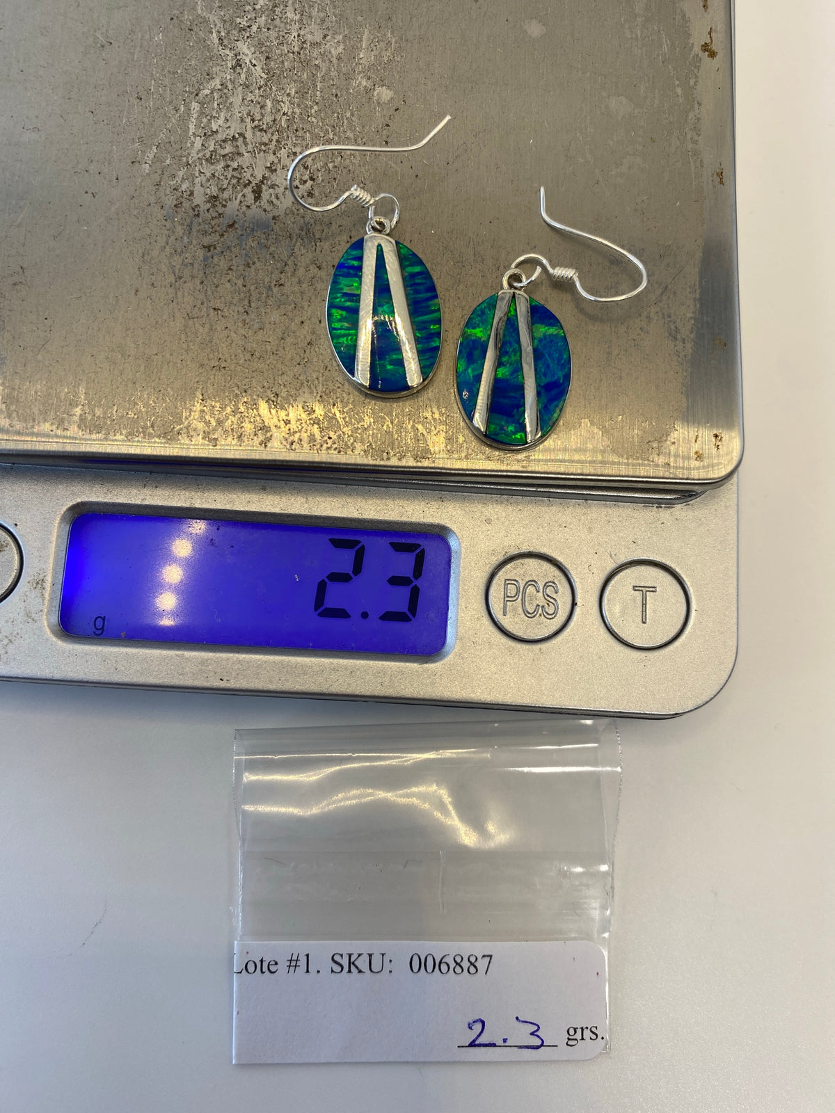 Aretes de Plata Ópalo de Fuego Verde Olivo — Taxco 950 — foto 6