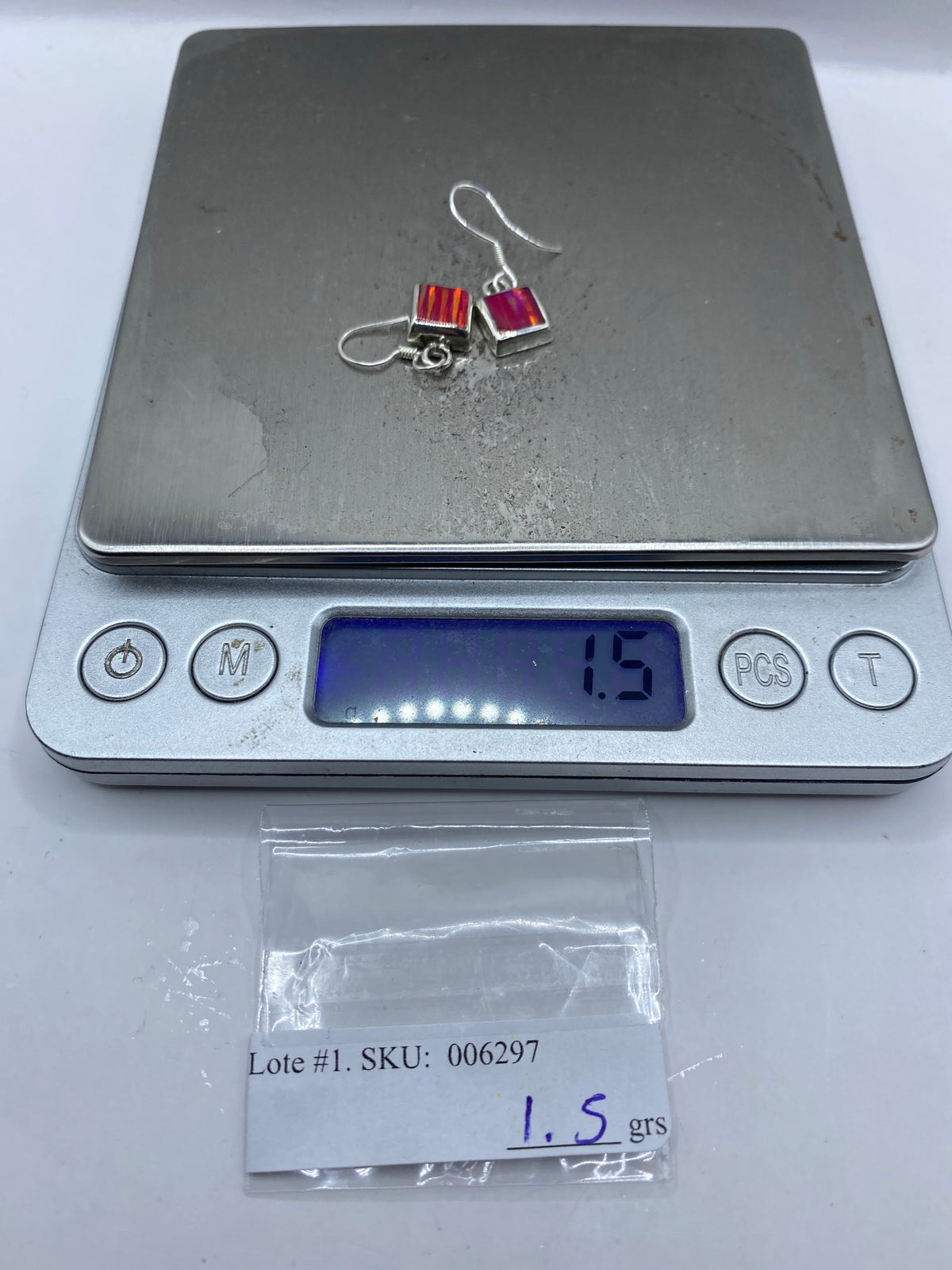 Aretes Plata Ópalo de Fuego Rosa — Taxco 925 — foto 6