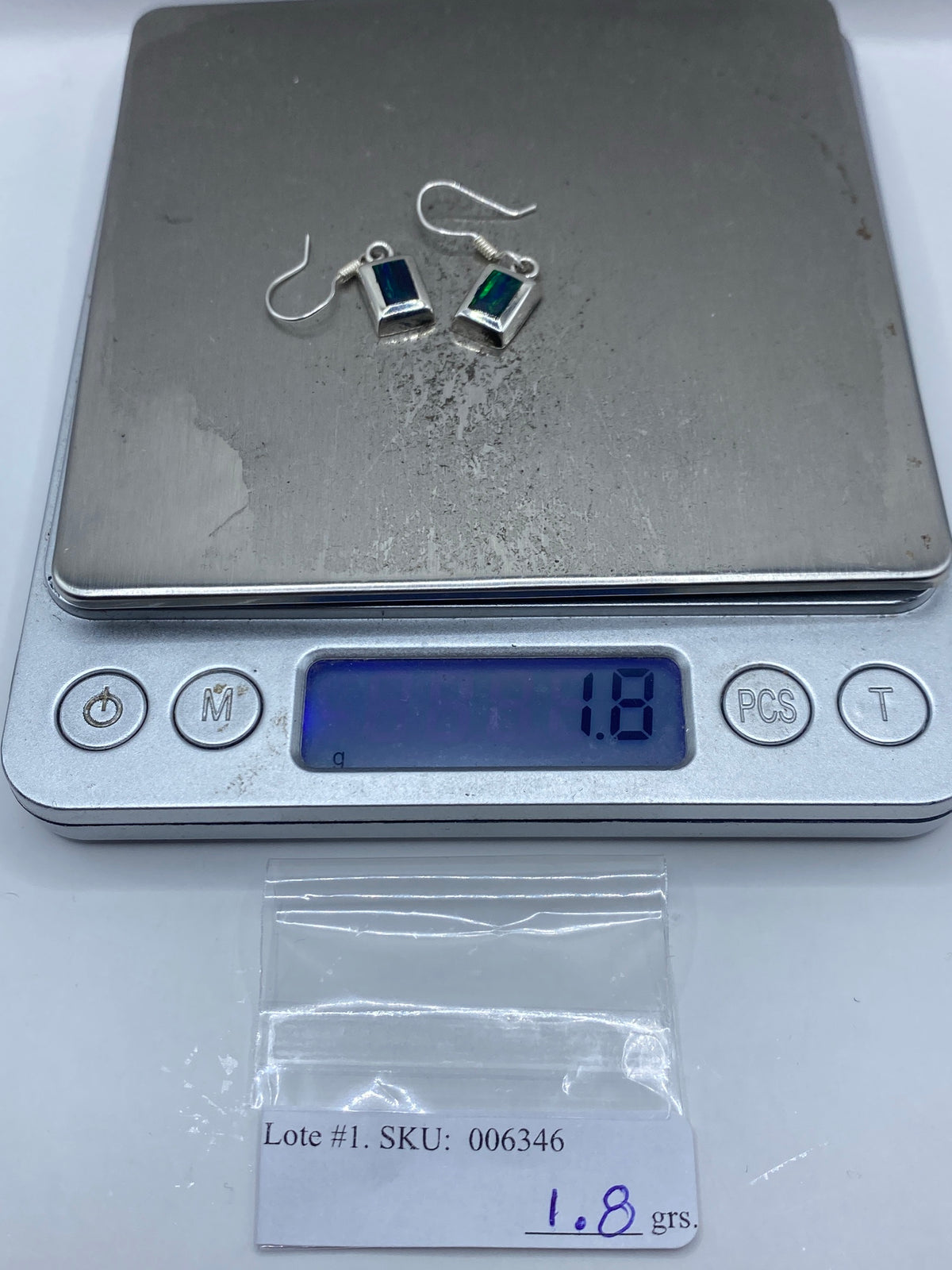Aretes Plata Ópalo de Fuego Cuadrados — Taxco 925 — foto 6