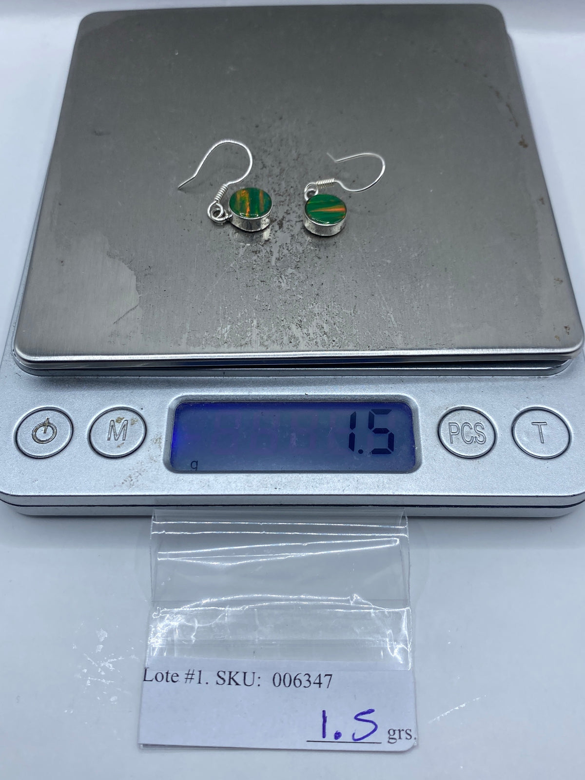 Aretes Plata Ópalo de Fuego Verde — Taxco 950 — foto 6