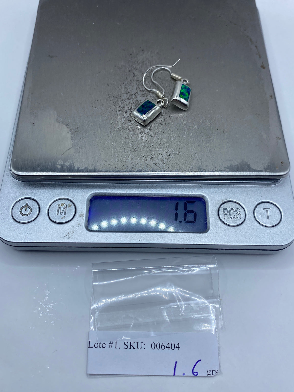 Aretes Plata Ópalo de Fuego Verde — Taxco 925 — foto 6