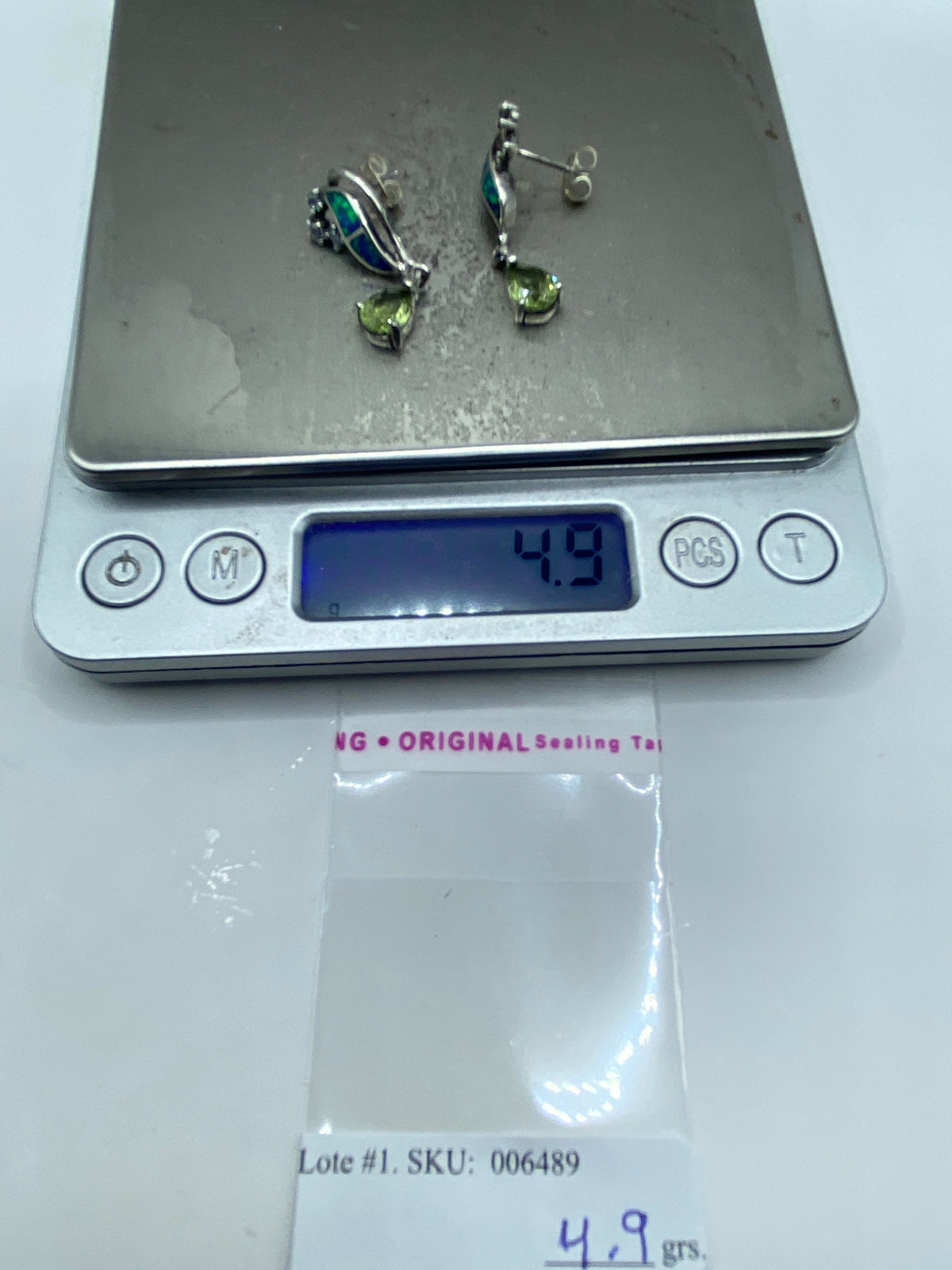 Aretes Plata Ópalo de Fuego Azul — Taxco 925 — foto 6