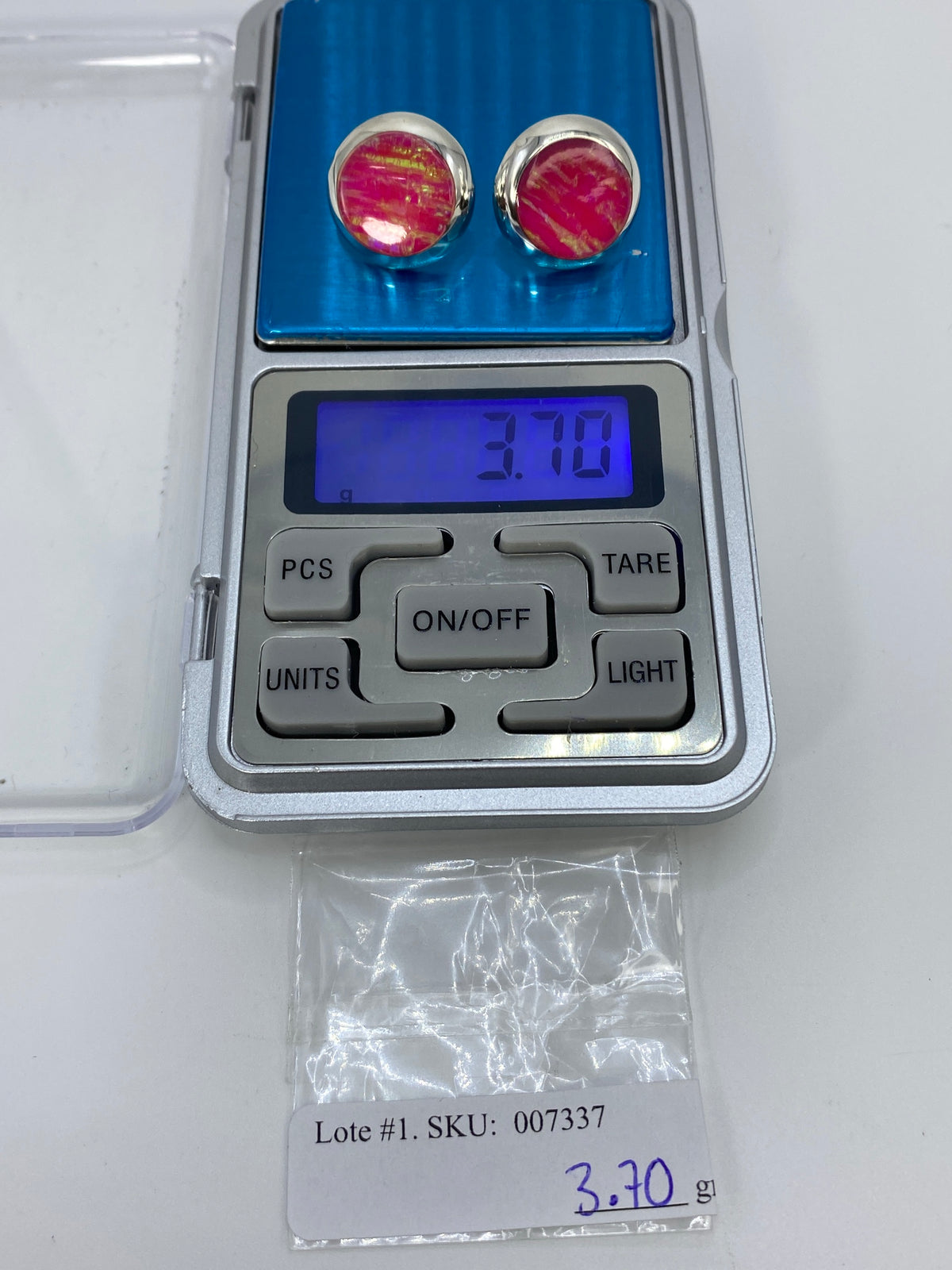 Aretes de Plata con Opalo de Fuego Rosa — Taxco 925 — foto 6
