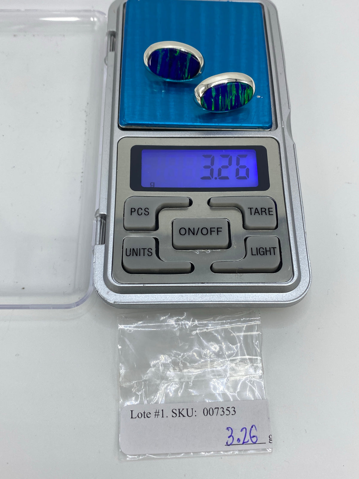 Aretes de Plata Ópalo de Fuego Azul — Taxco 925 — foto 6