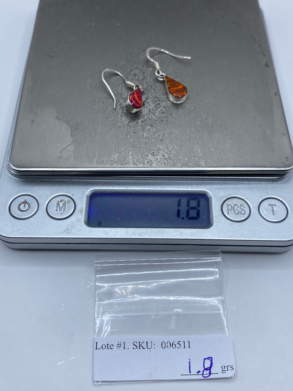 Aretes de Plata con Ópalo de Fuego — Taxco 925 — foto 6