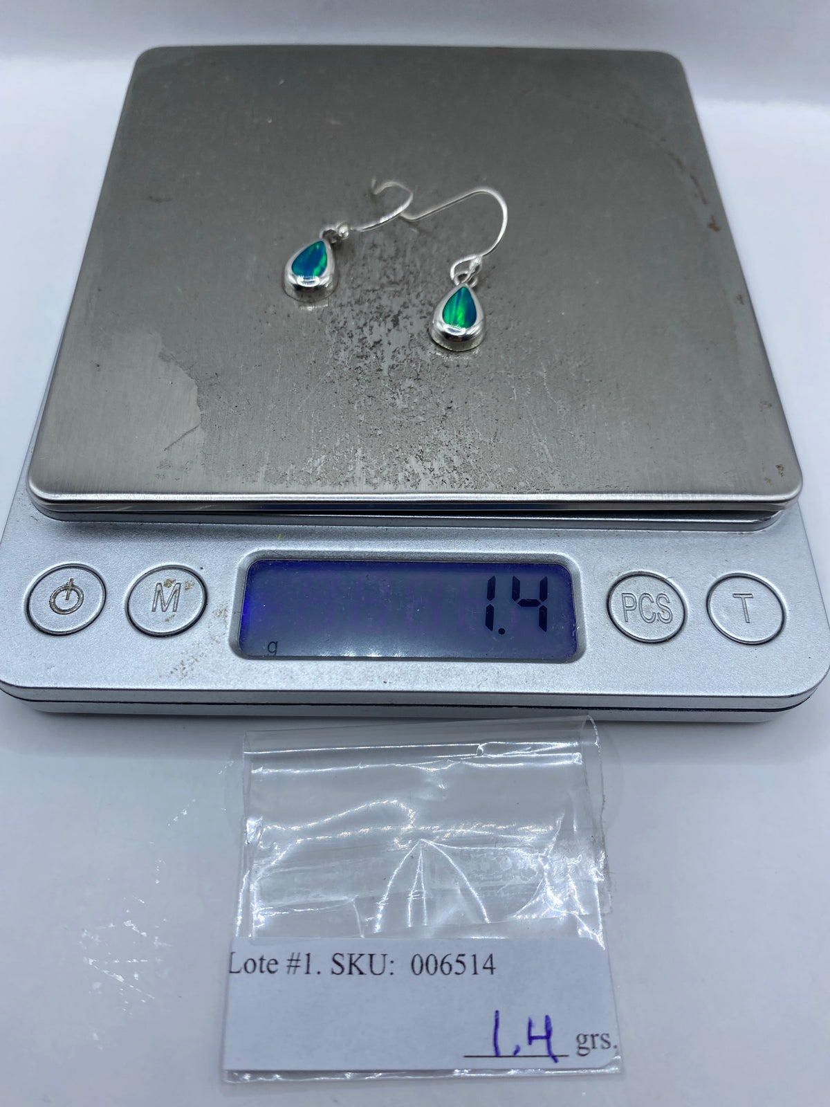 Aretes de Plata con Ópalo de Fuego — Taxco 950 — foto 6
