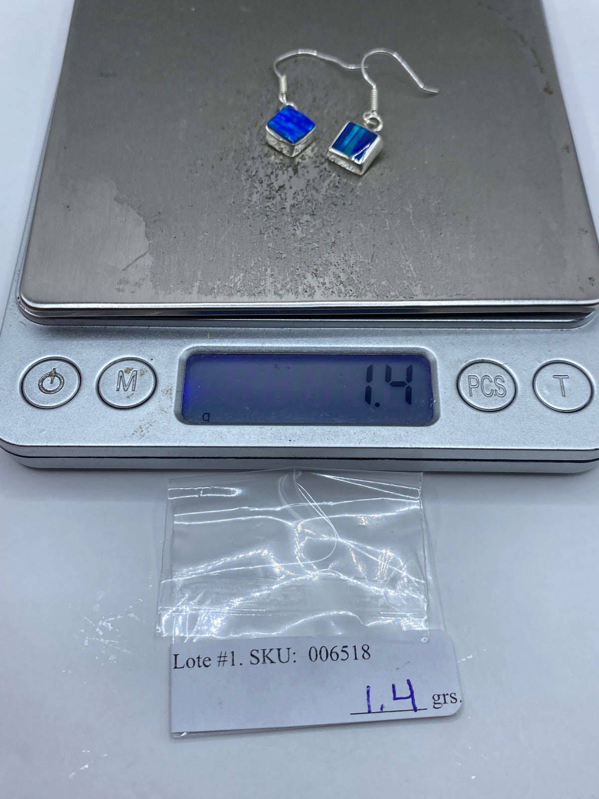 Aretes de Plata Ópalo de Fuego Azul — Taxco 925 — foto 6