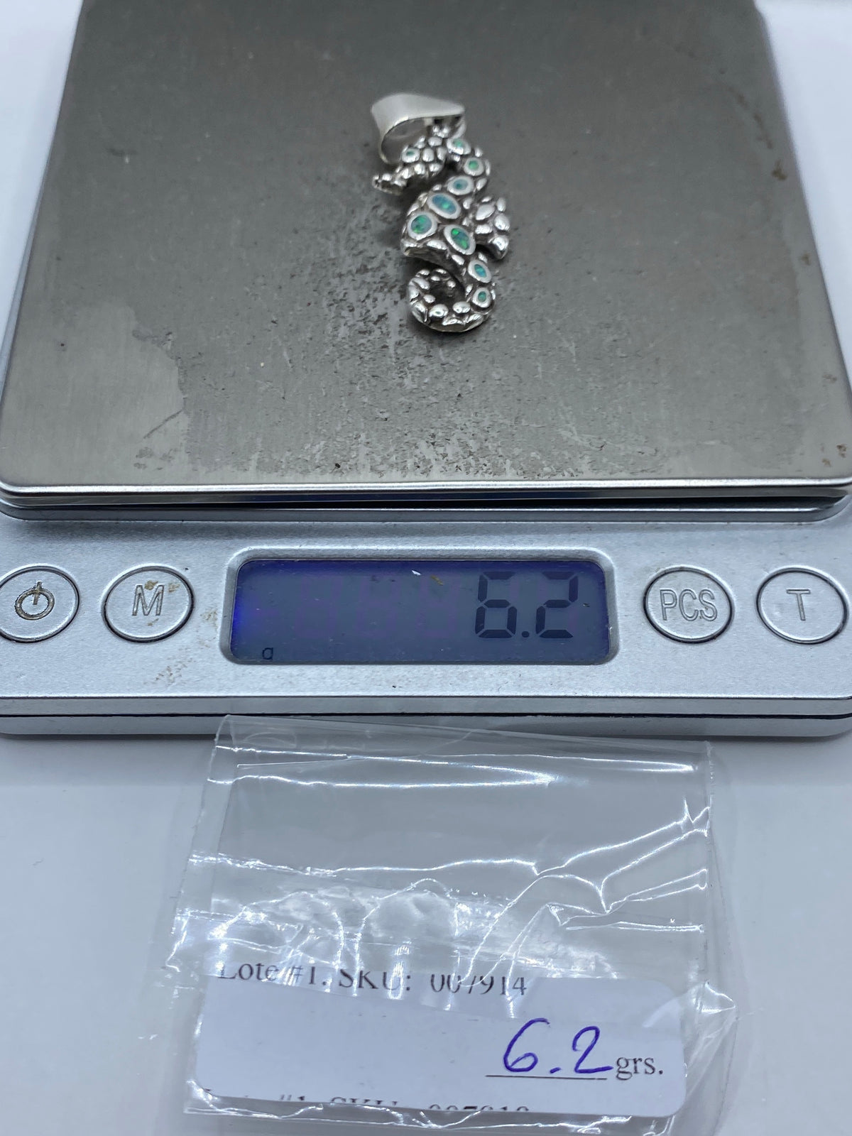 Dije Caballito de Mar Plata 950 con Ópalo Azul — foto 6