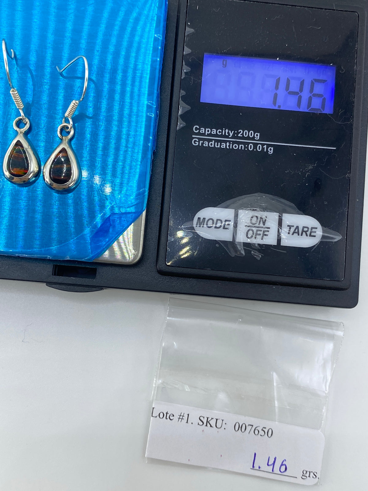 Aretes de Plata con Ópalo de Fuego Multicolor — Taxco 925 — foto 6