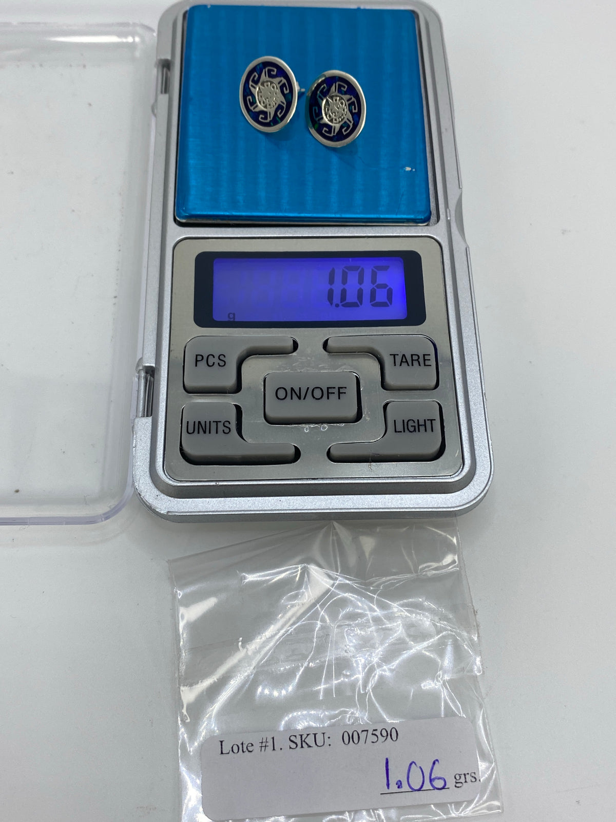 Aretes de Plata Ópalo de Fuego Azul — Taxco — foto 6