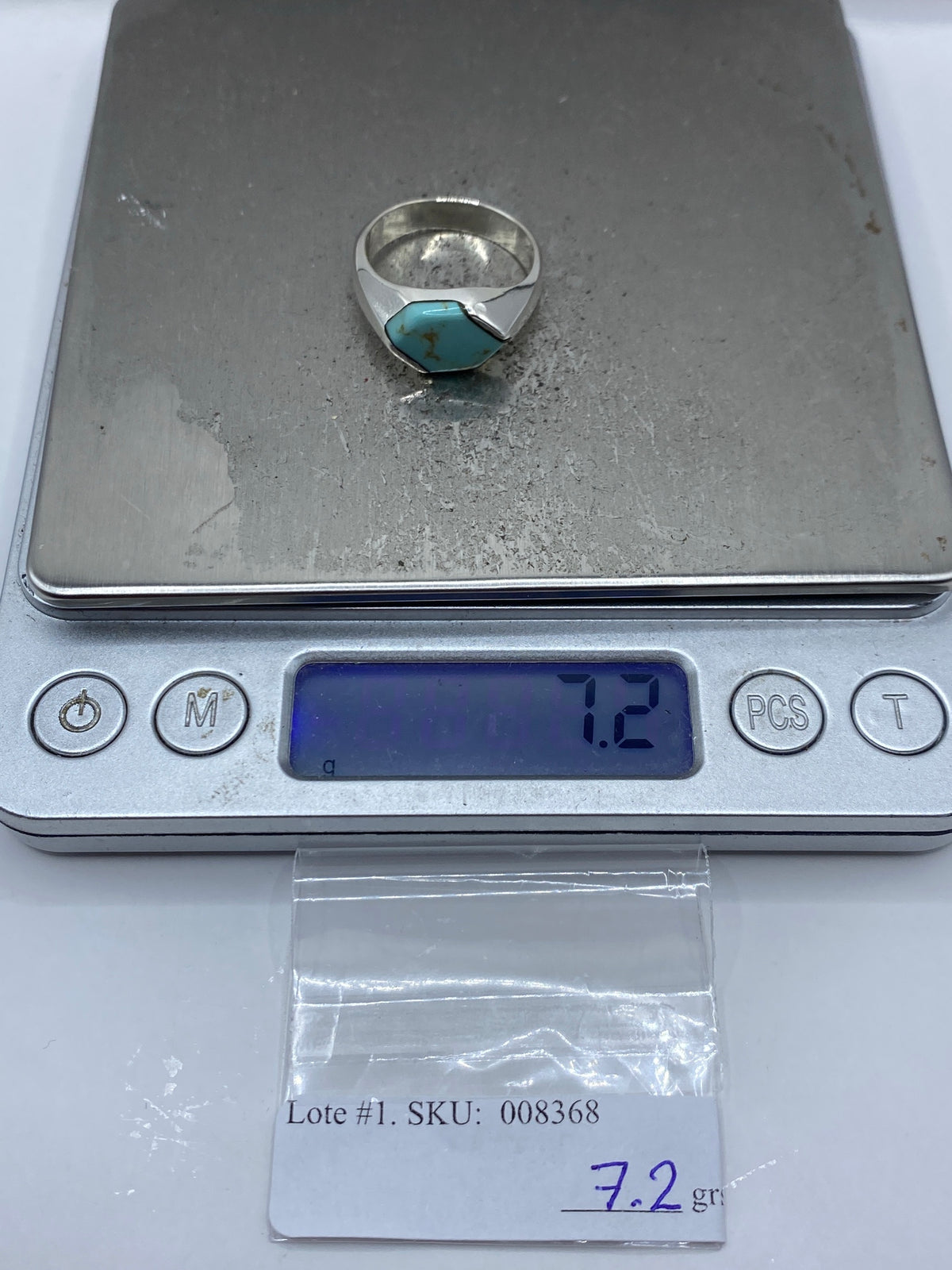 Anillo de Plata 925 con Turquesa Azul Cielo — Taxco — foto 7