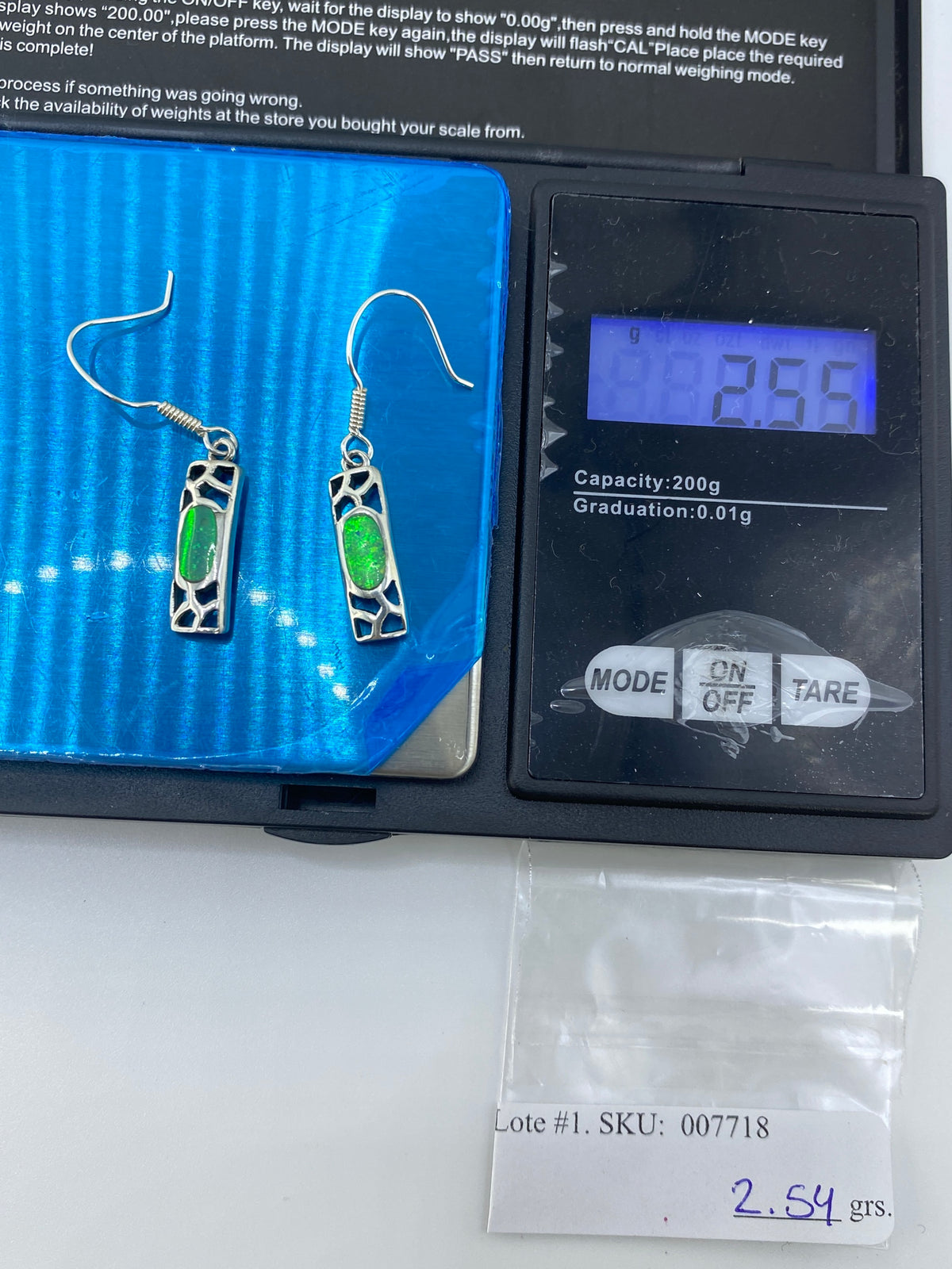 Aretes de Plata con Ópalo de Fuego Verde — Taxco 950 — foto 6