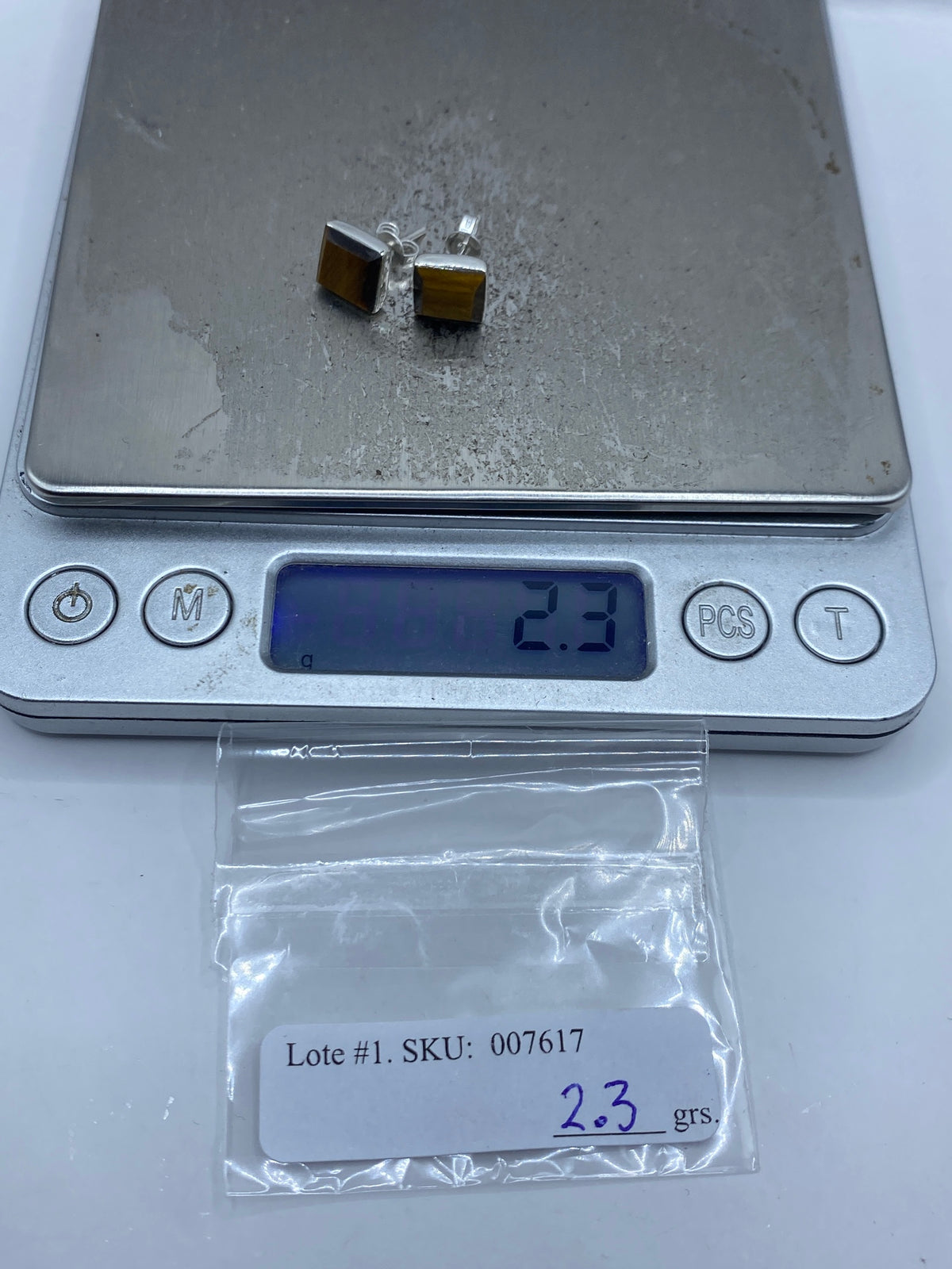 Aretes de Plata con Ojo de Tigre Café — Taxco 950 — foto 6