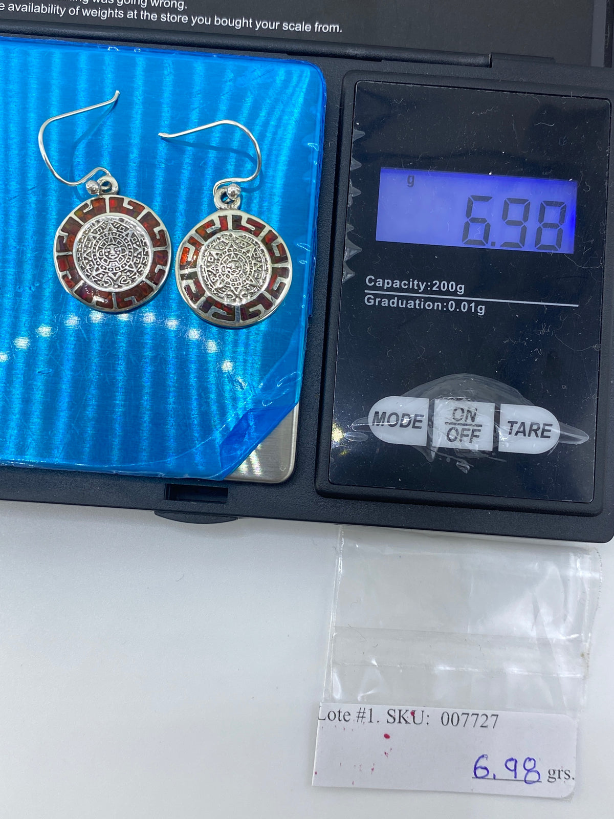 Aretes de Plata con Ópalo de Fuego Multicolor — Taxco 950 — foto 6