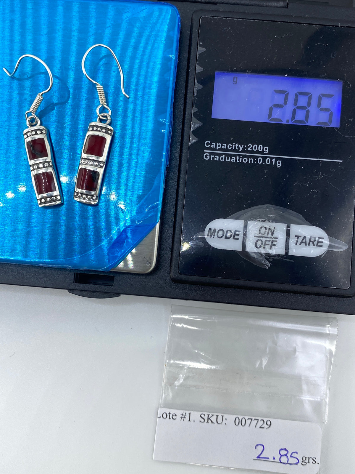 Aretes de Plata con Coral Rojo — Taxco 925 — foto 6