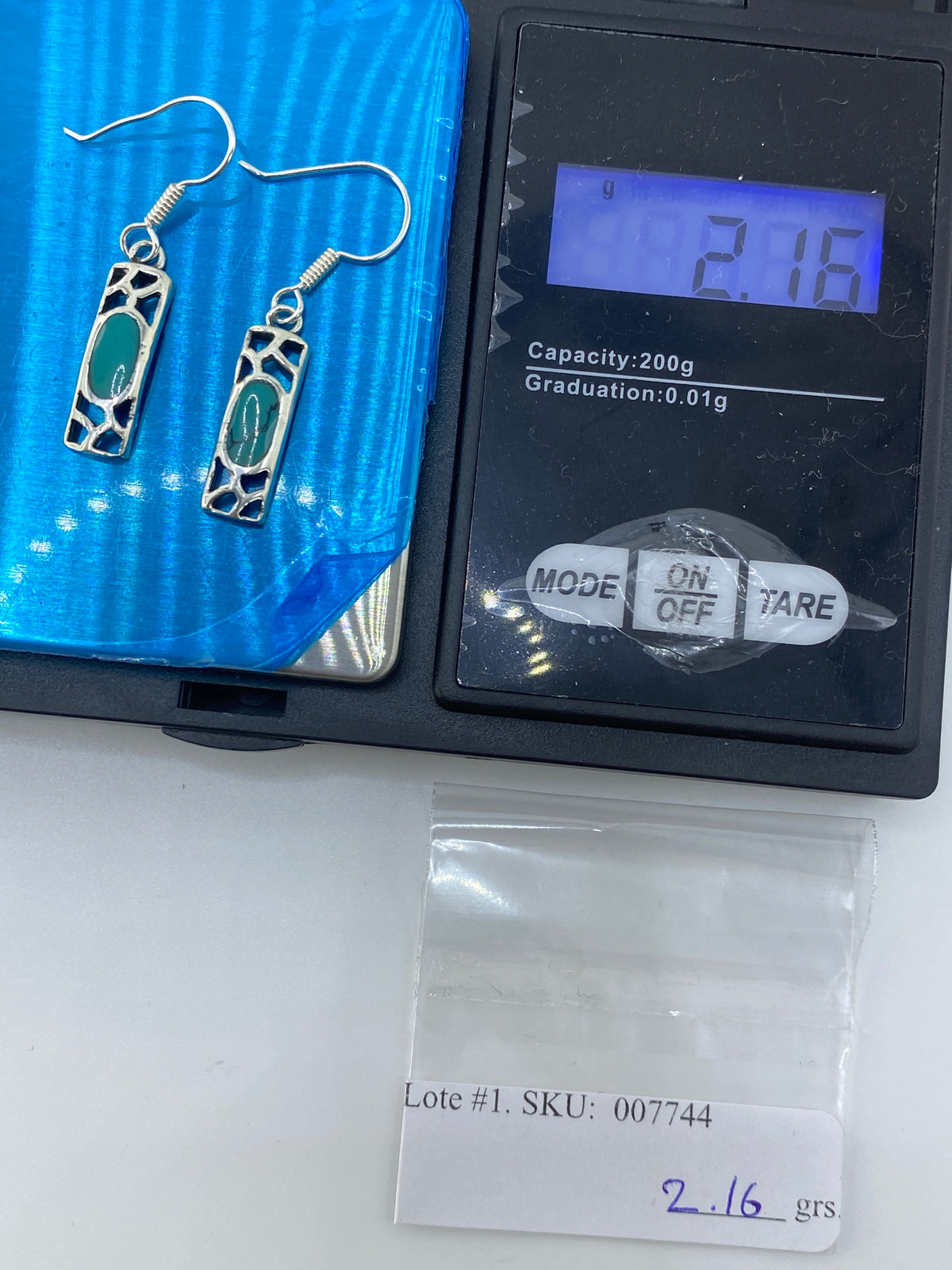 Aretes de Plata Turquesa Azul Cielo — Taxco 925 — foto 6