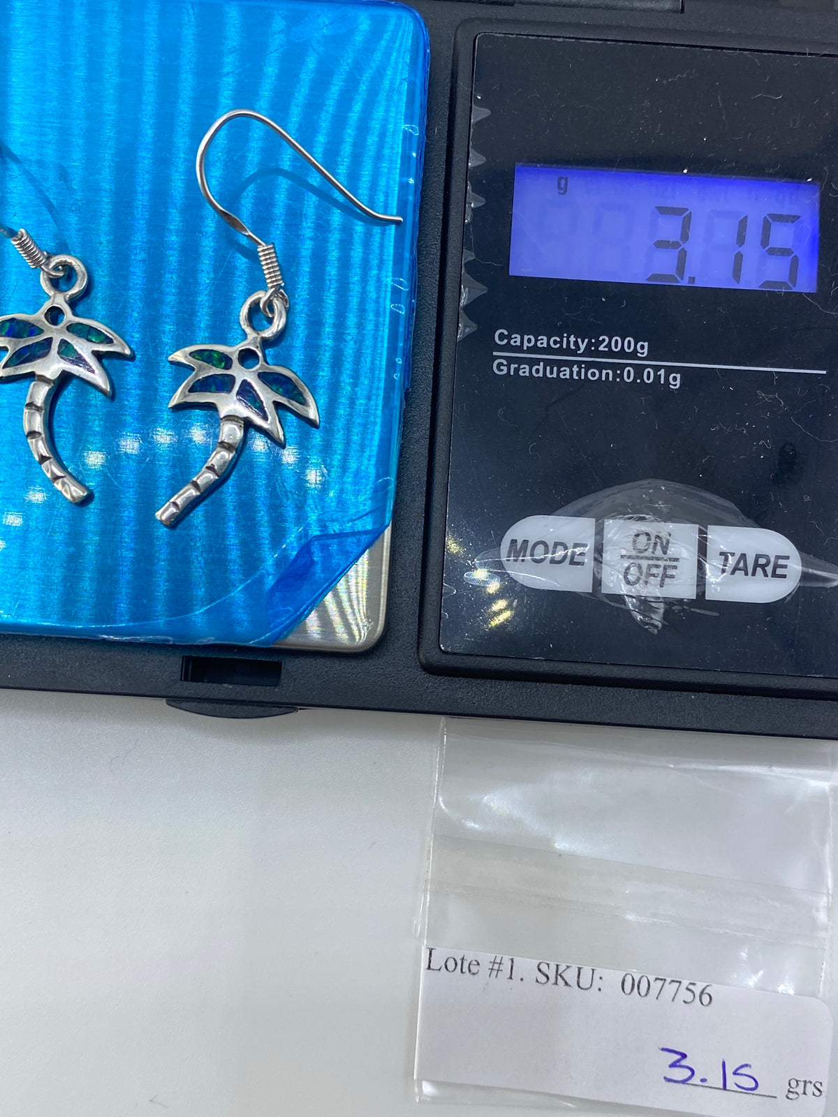 Aretes de Plata Ópalo de Fuego Verde Olivo — Taxco 950 — foto 6
