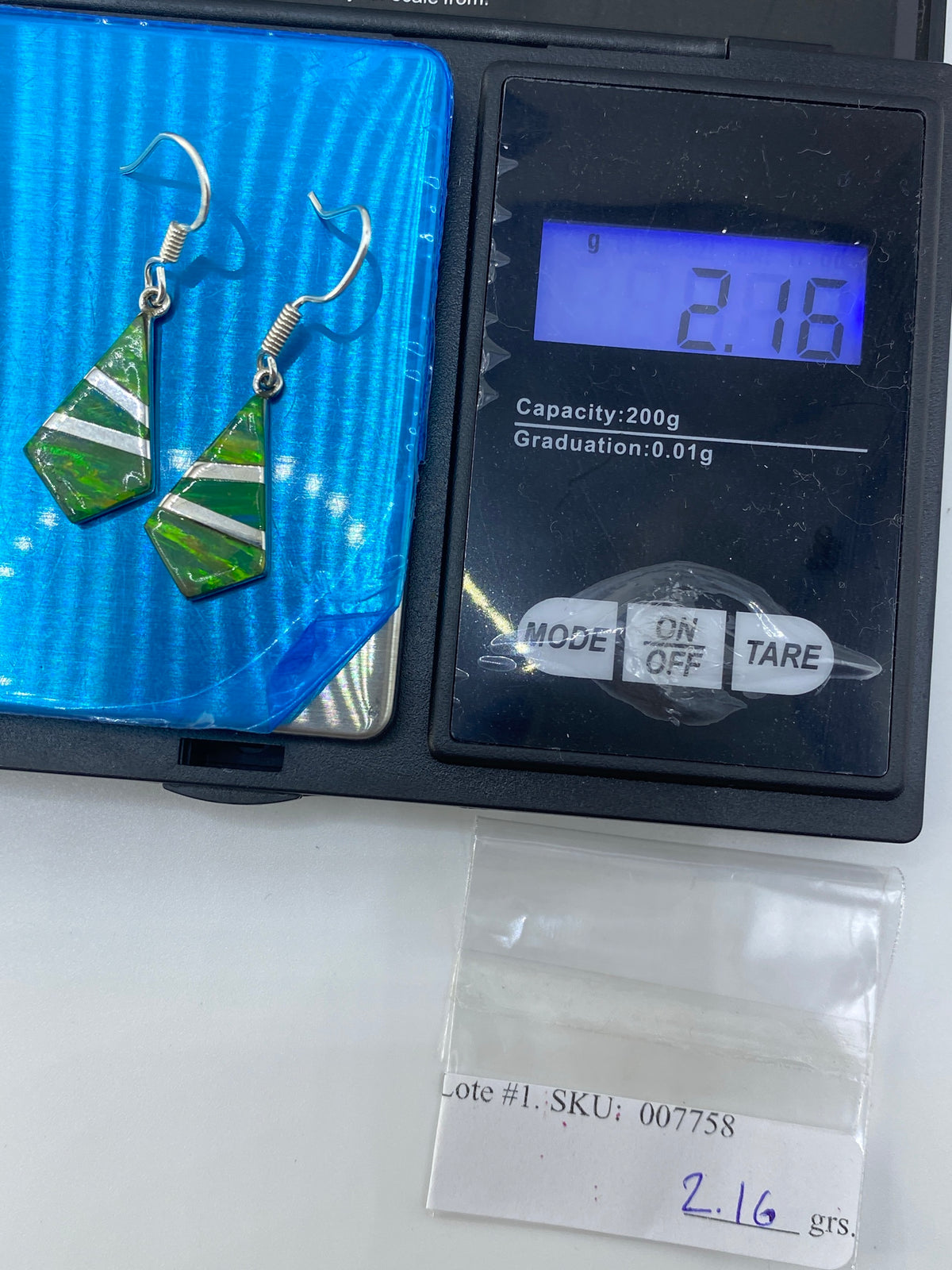 Aretes Plata Ópalo de Fuego Verde Limón — Taxco 950 — foto 6