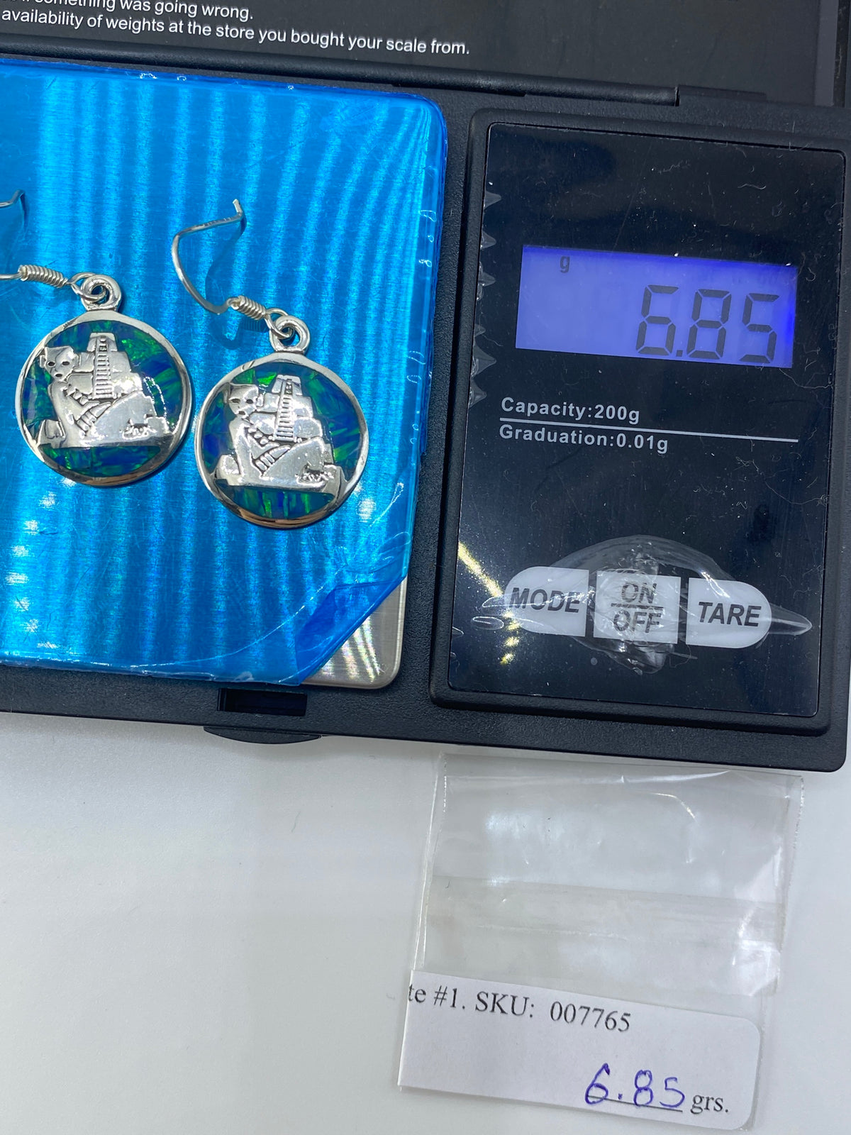 Aretes Ópalo de Fuego Verde — Plata 950 Taxco — foto 6