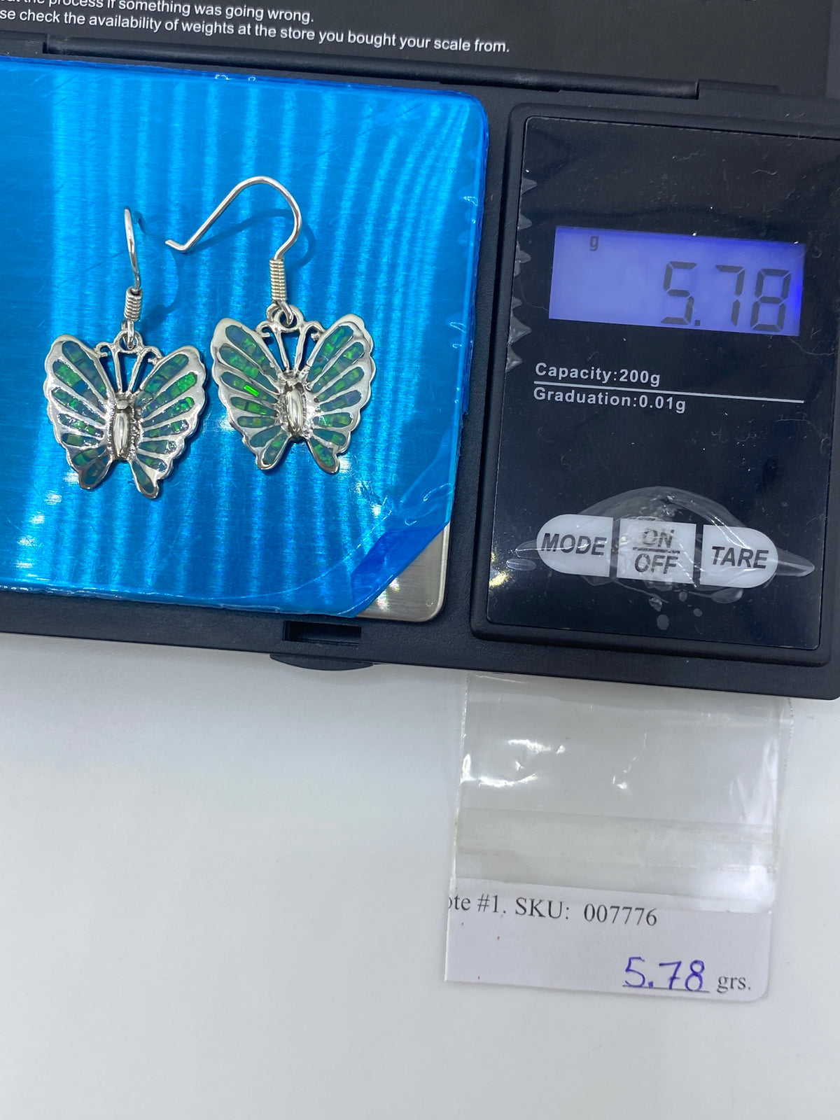 Aretes Mariposa de Plata con Ópalo Verde — Taxco 925 — foto 6