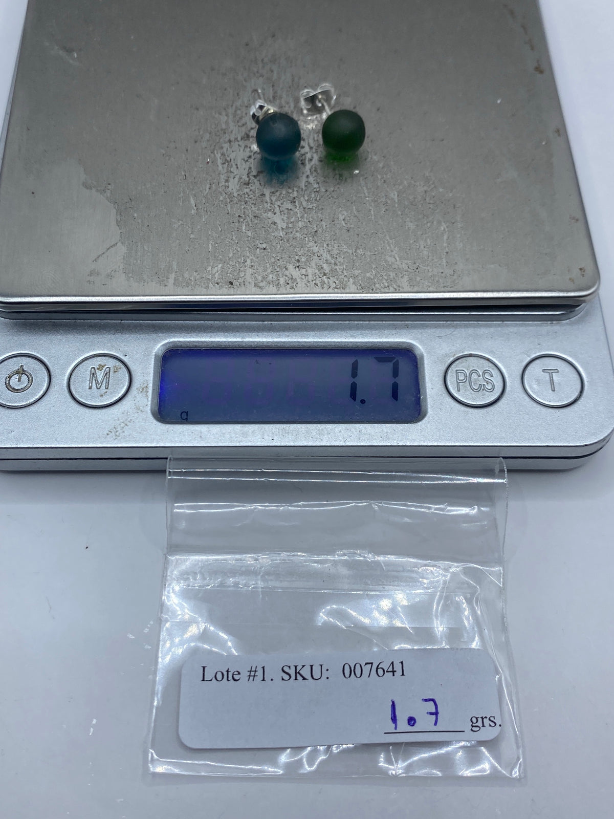 Aretes Plata 925 con Piedra Verde — Minimalistas — foto 6