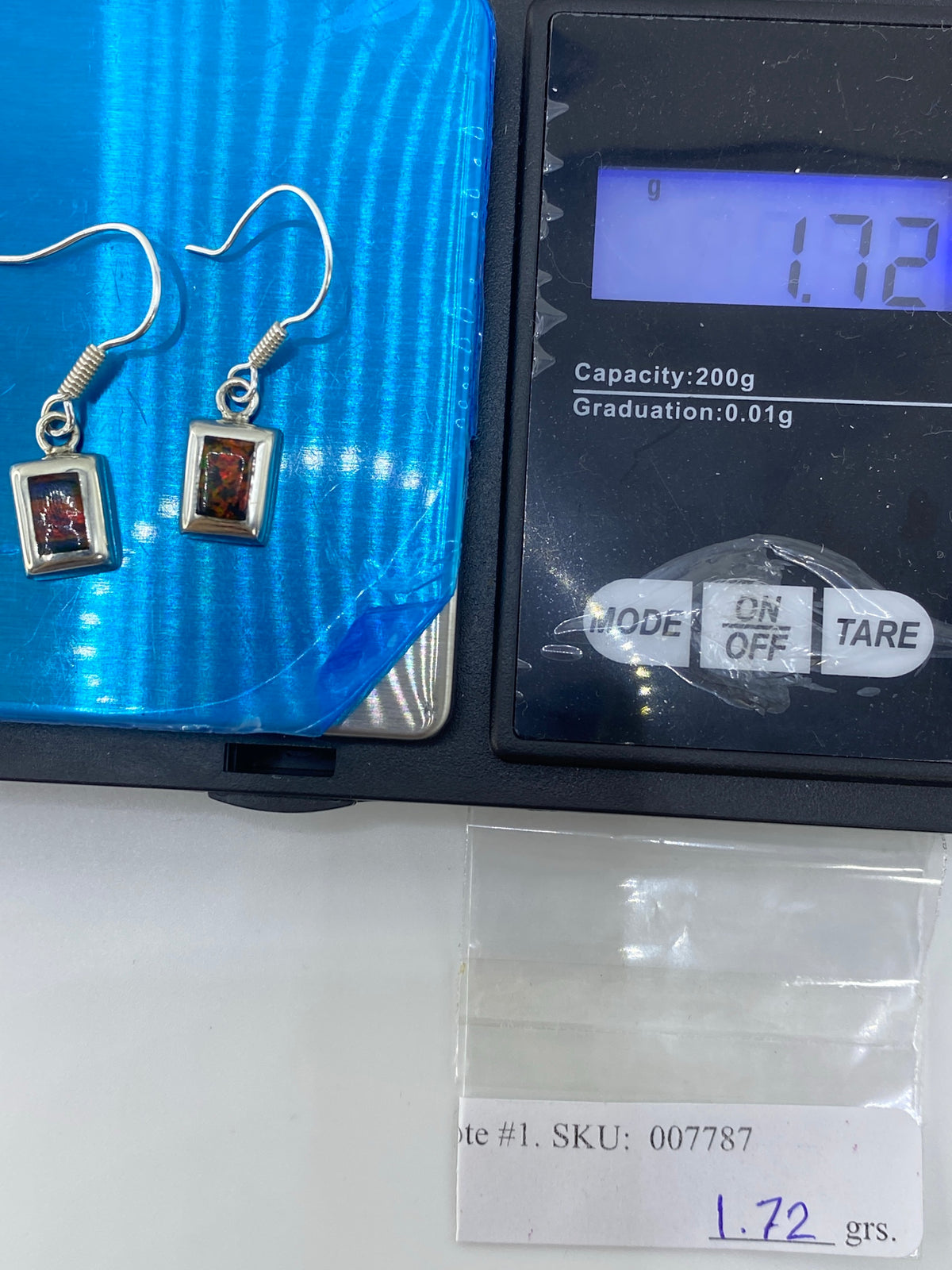 Aretes de Plata con Ópalo de Fuego Multicolor — Taxco 925 — foto 6