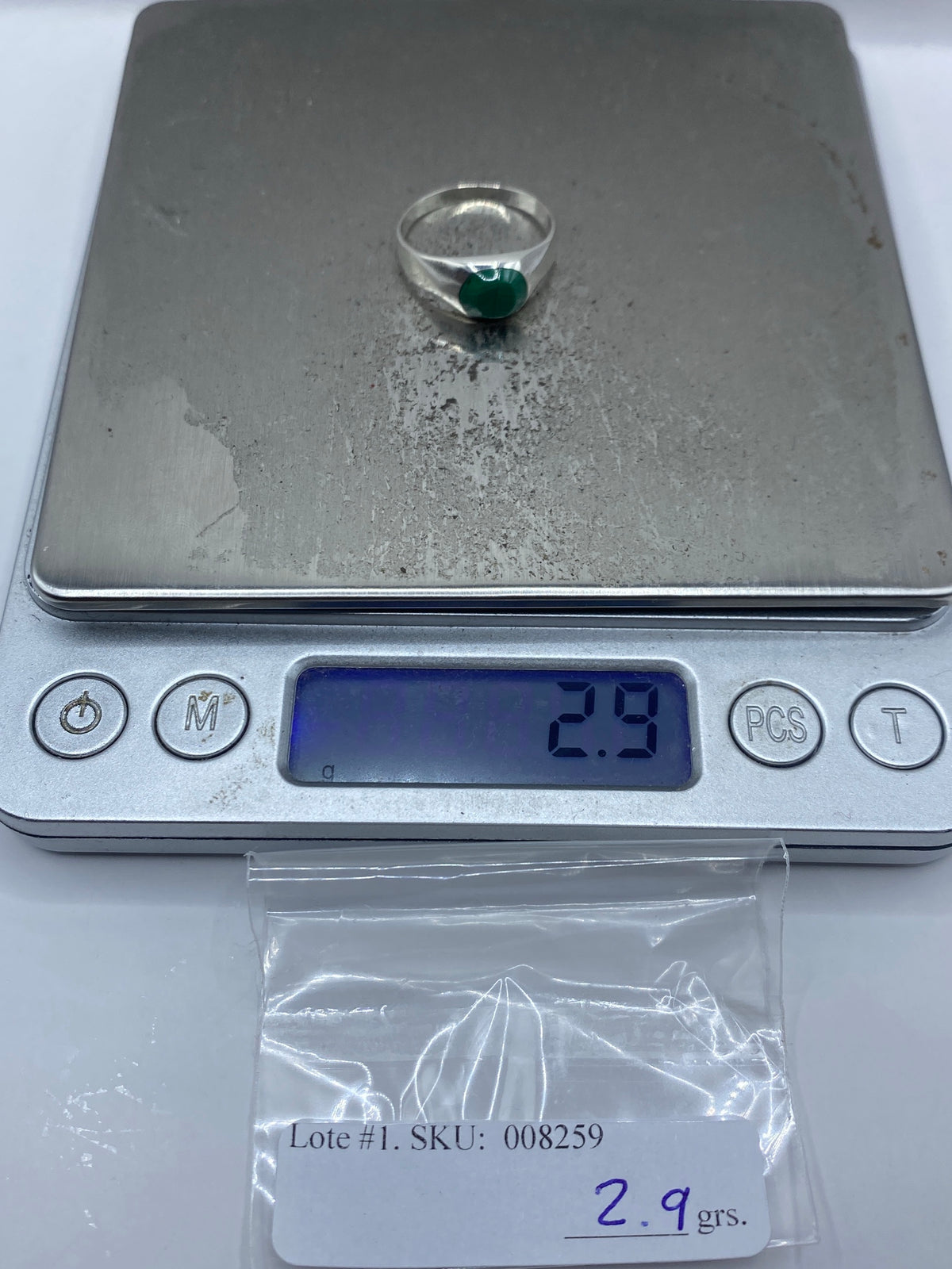 Anillo de Plata 950 con Malaquita Verde — Taxco — foto 7