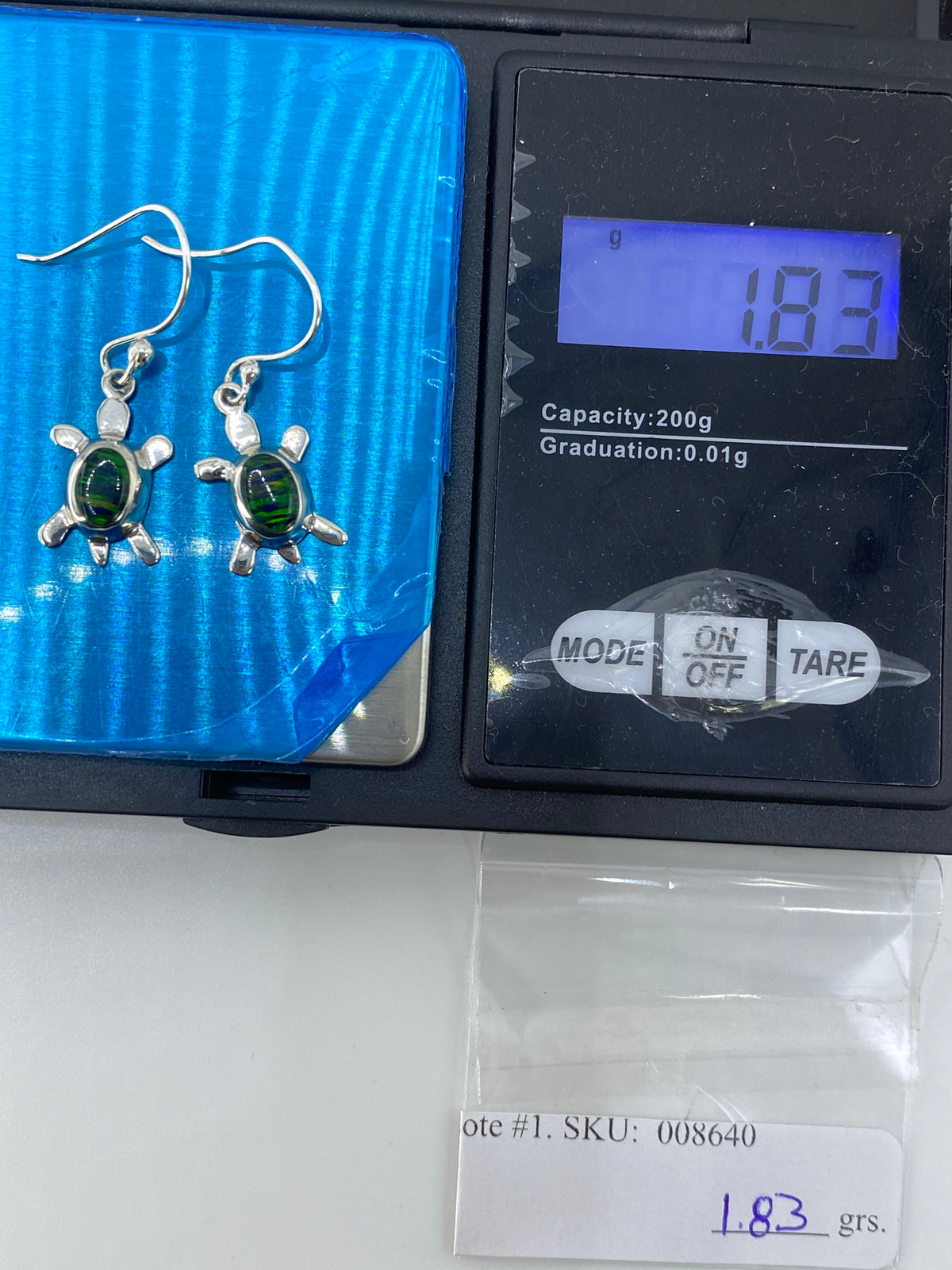 Aretes de Plata Tortuga con Ópalo de Fuego Verde — Taxco 925 — foto 6