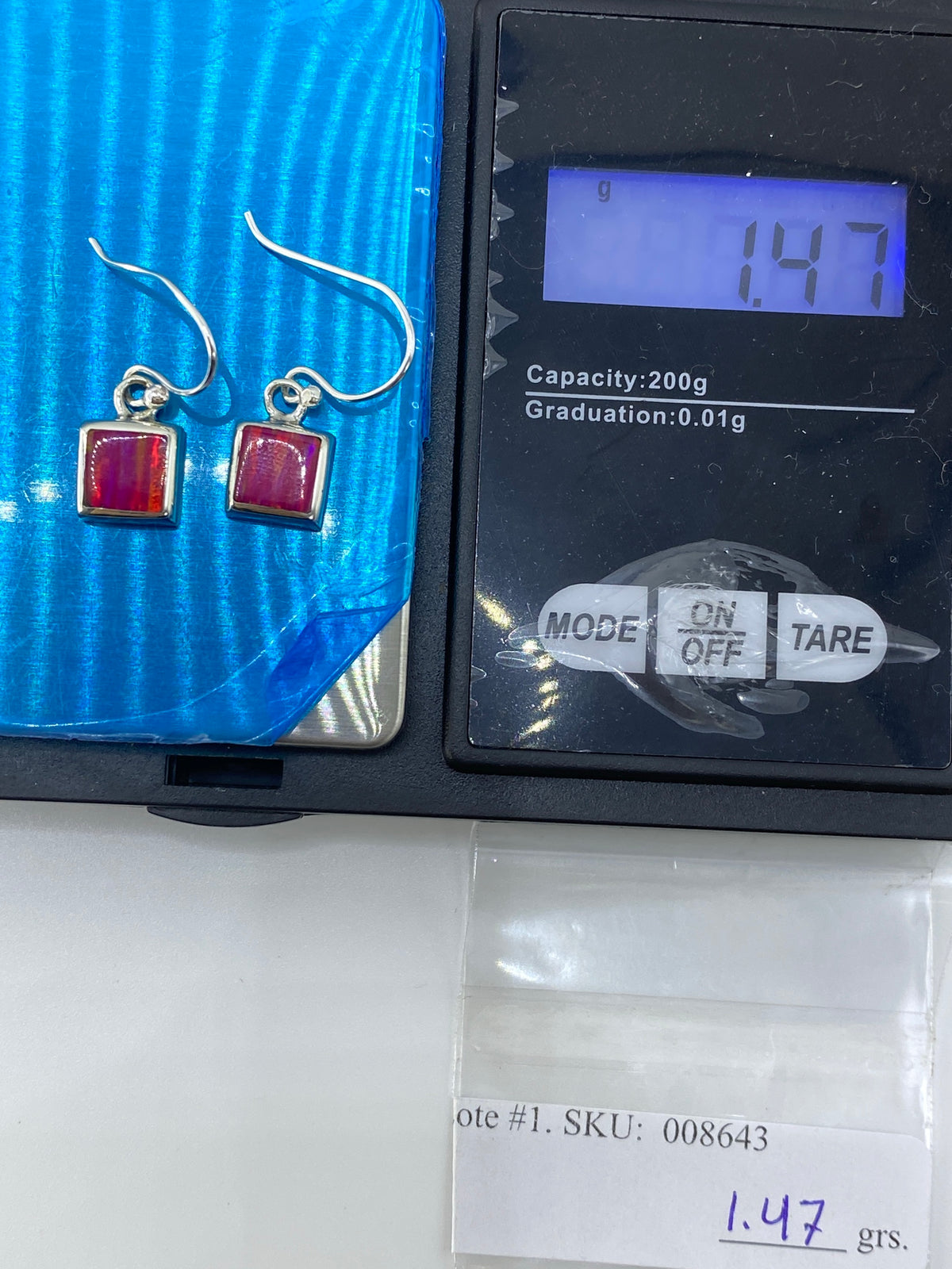 Aretes de Plata con Ópalo de Fuego Rosa — Taxco 925 — foto 6