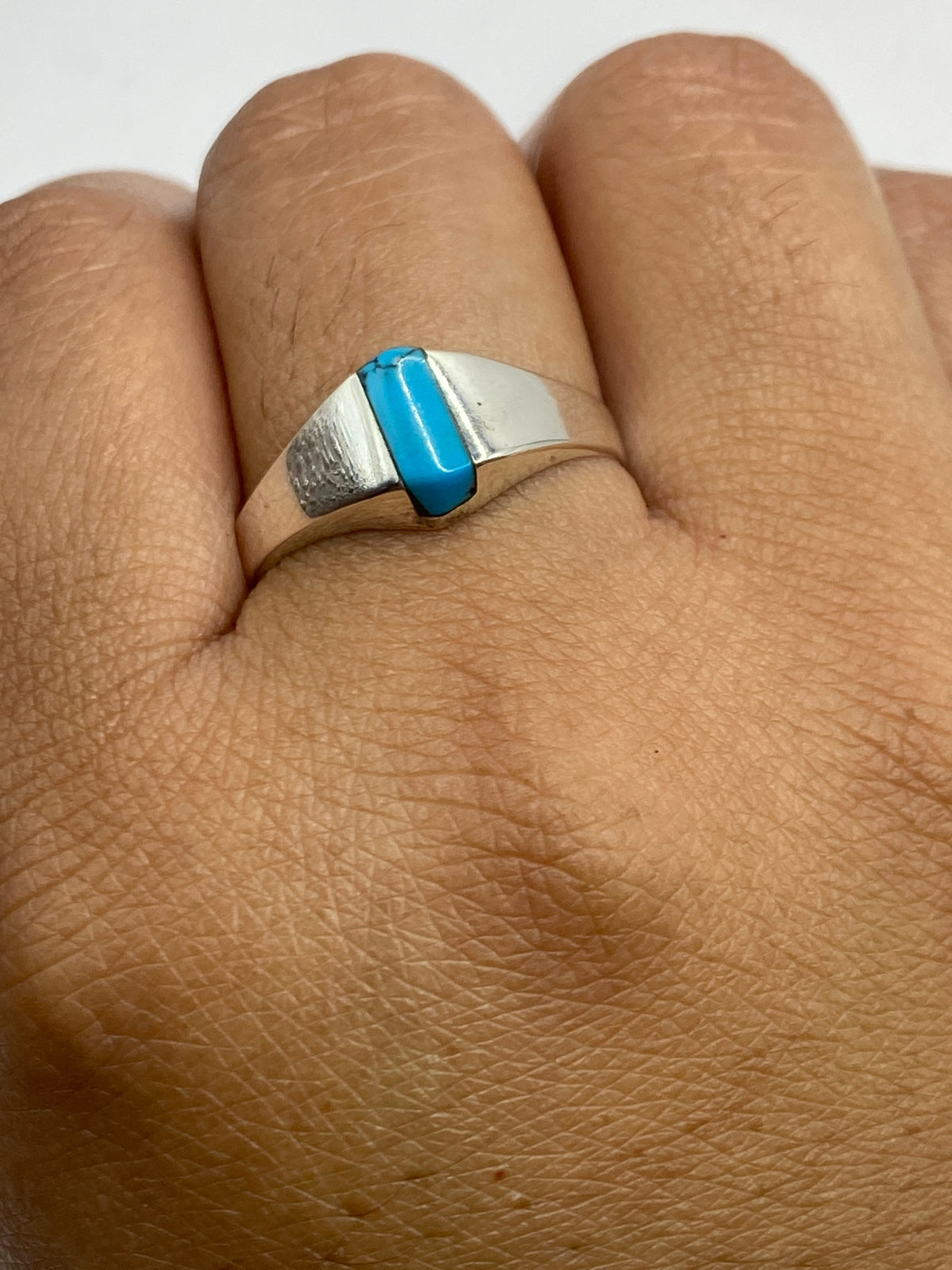 Anillo de Plata con Turquesa Azul Cielo — Taxco 925 — foto 7