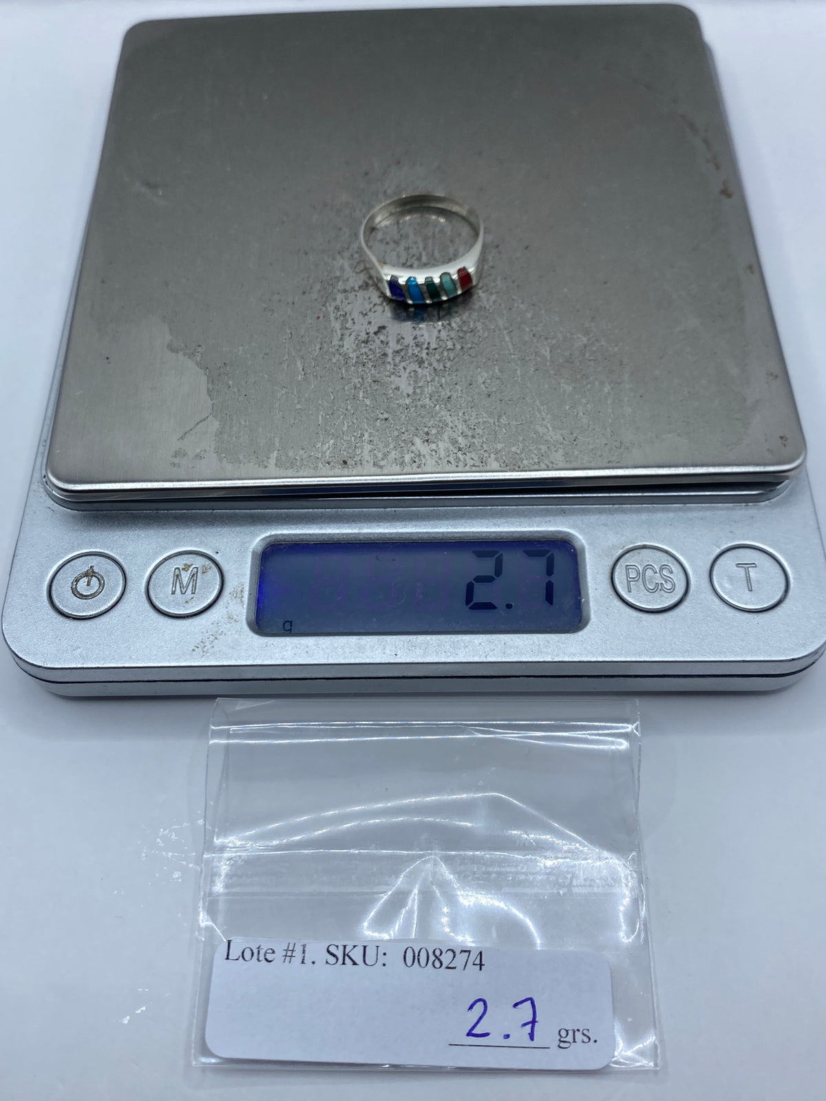 Anillo de Plata con Malaquita, Turquesa y Coral — Taxco 925 — foto 7