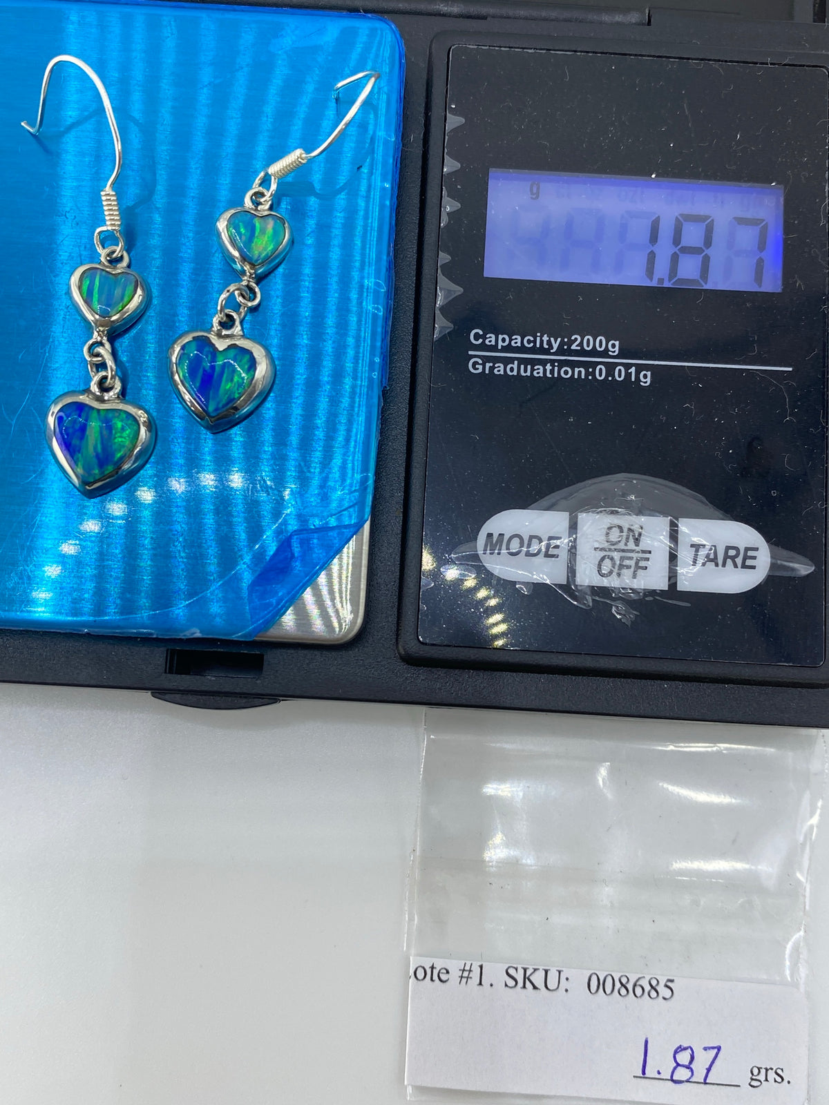 Aretes de Plata Ópalo de Fuego Verde Olivo — Taxco — foto 6