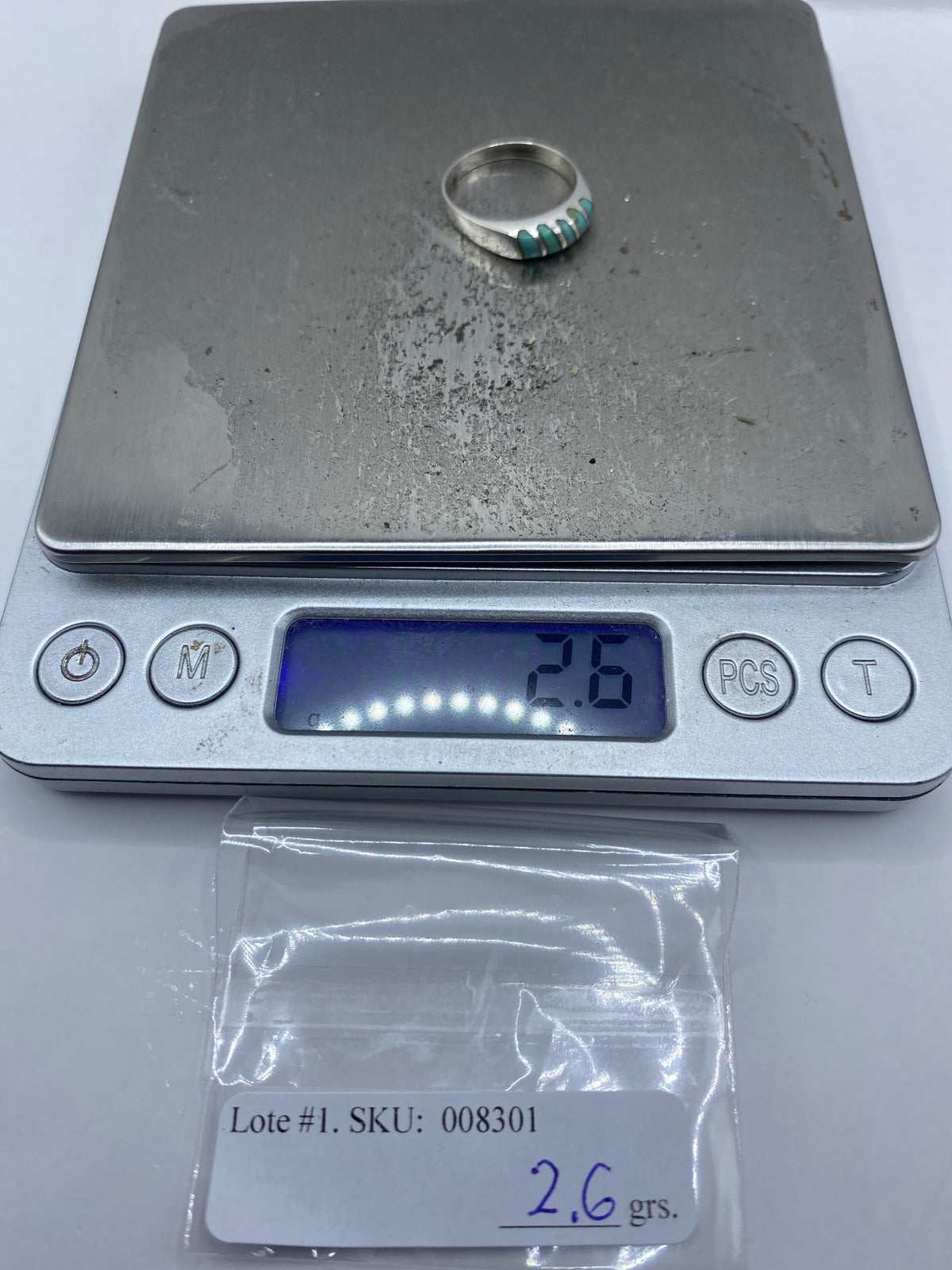 Anillo de Plata 925 con Turquesa Azul Cielo — Taxco — foto 7