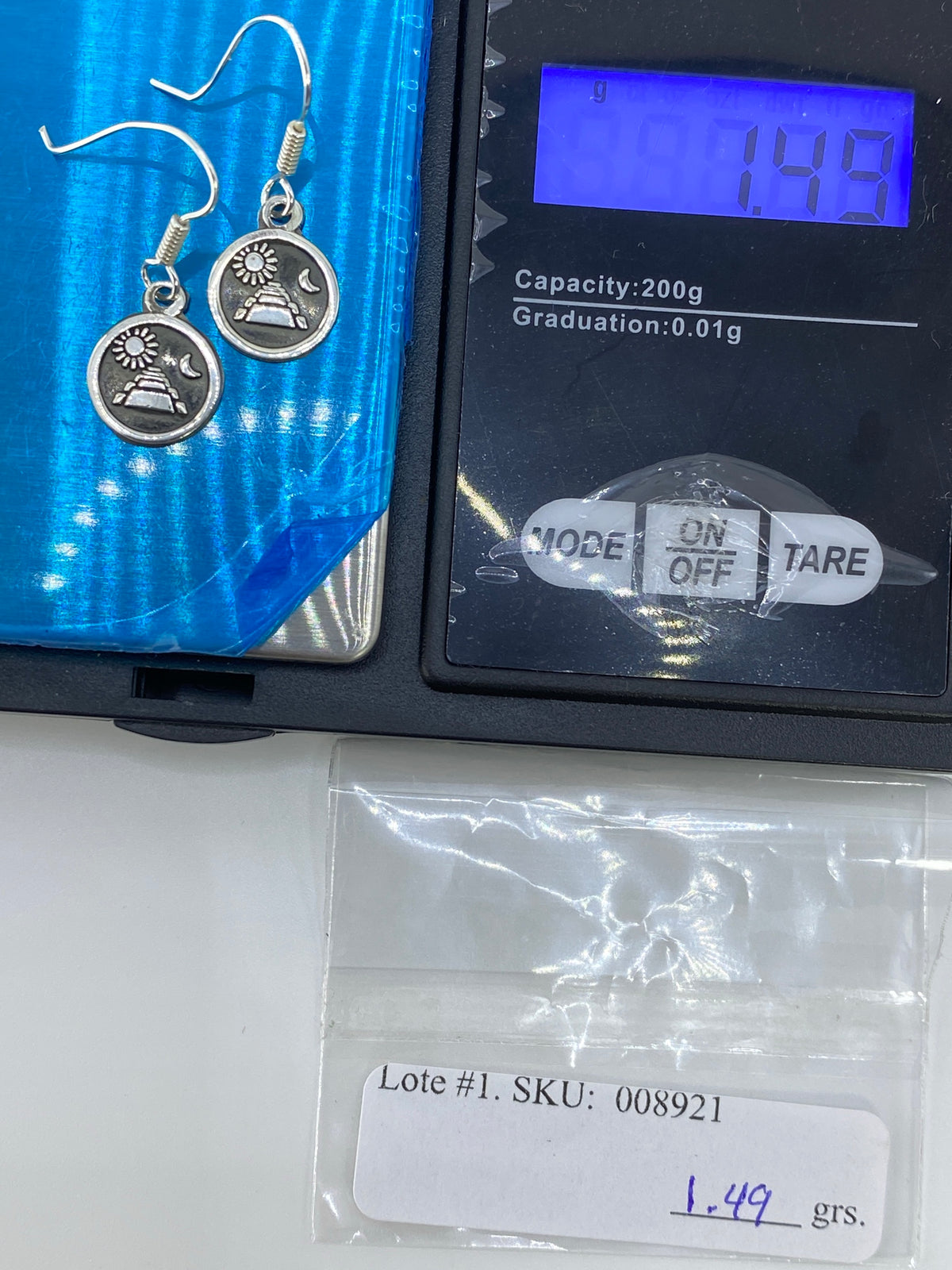 Aretes Plata Repujados Pirámide Prehispánica — Taxco 925 — foto 6