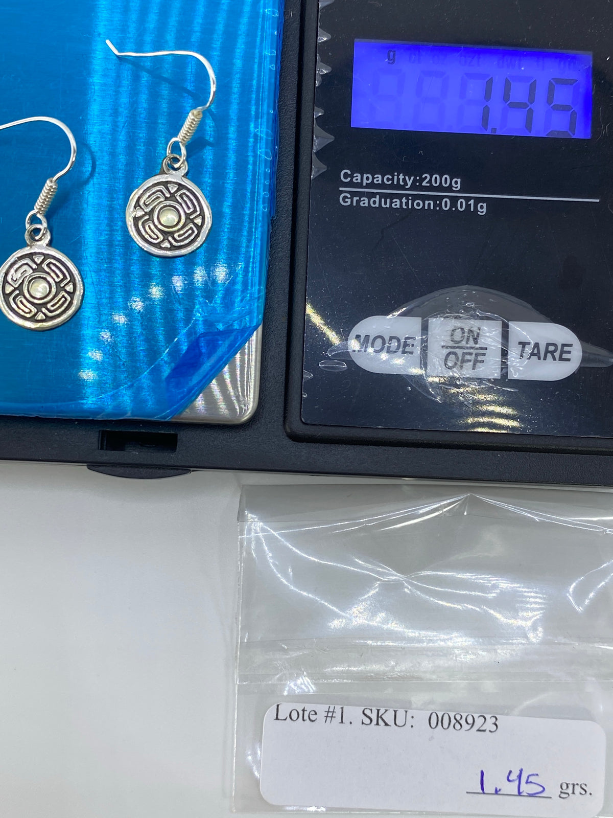 Aretes de Plata Repujado Geométrico — Taxco 925 — foto 6