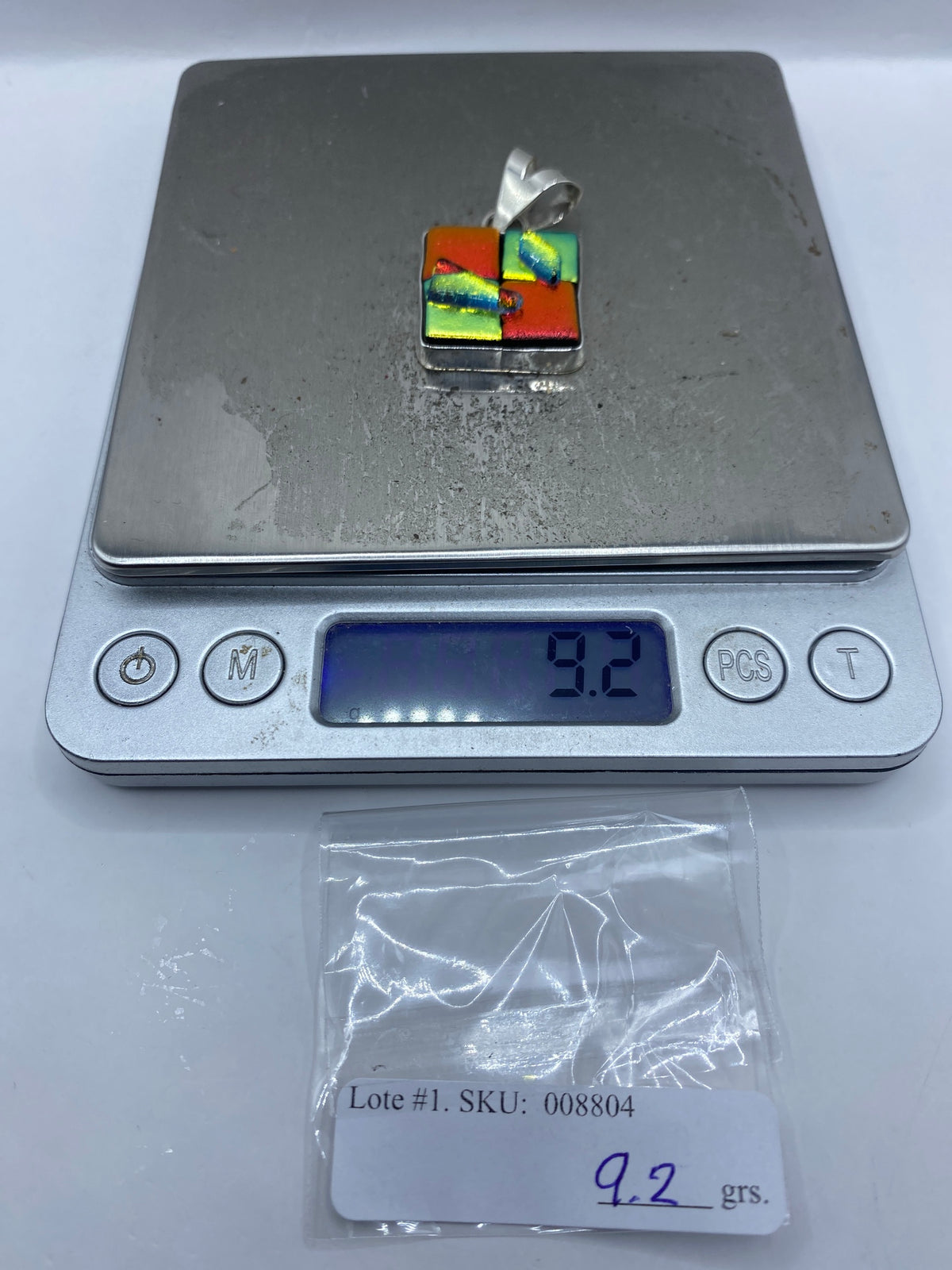 Dije Cuadrado Plata 925 con Piedra Roja — Taxco — foto 6