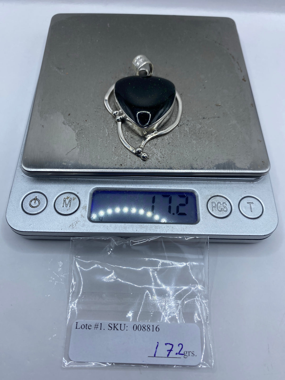 Dije Corazón de Plata 950 con Piedra Verde — Taxco — foto 6
