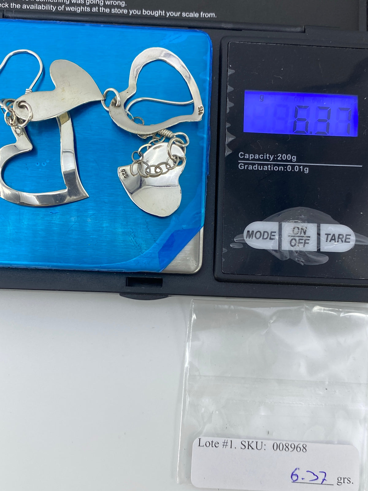 Aretes Calado Corazón Asimétrico — Plata 925 Taxco — foto 6