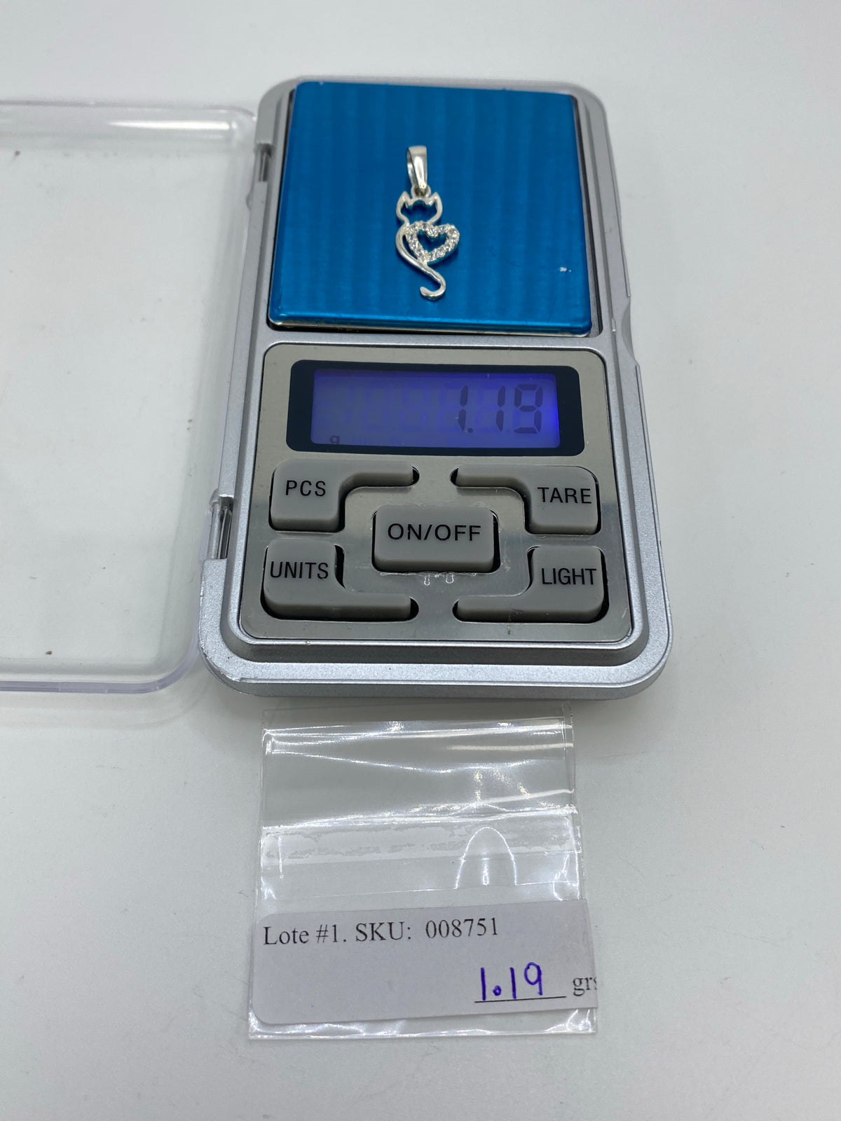 Dije Gato con Corazón Micro-Circonia Plata 925 — foto 6