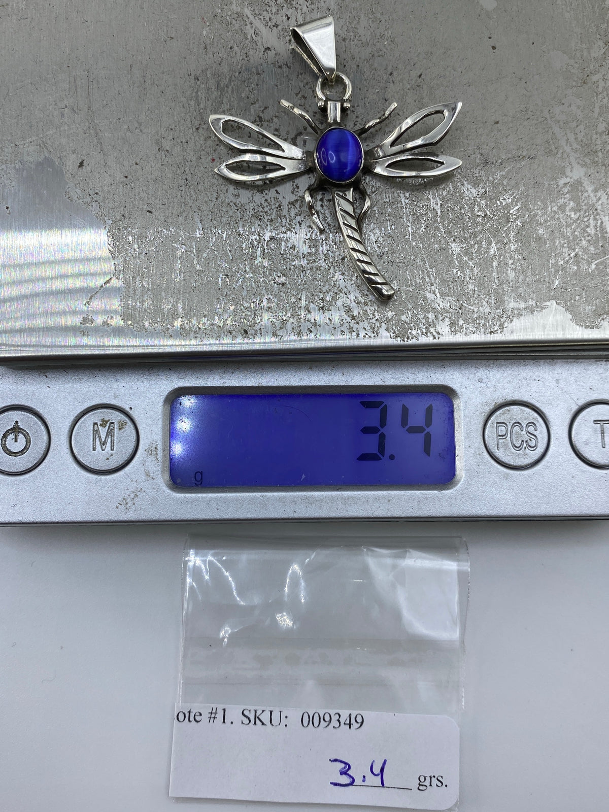 Dije Libélula de Plata con Ojo de Gato Azul — Taxco 925 — foto 6