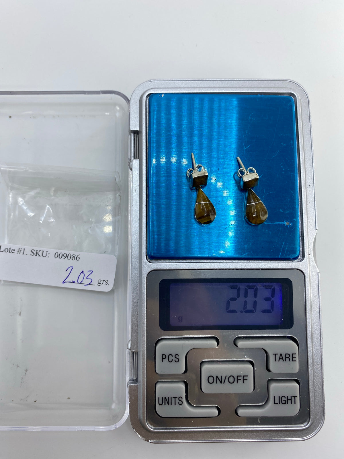 Aretes de Plata con Ojo de Gato Café — Taxco 950 — foto 6