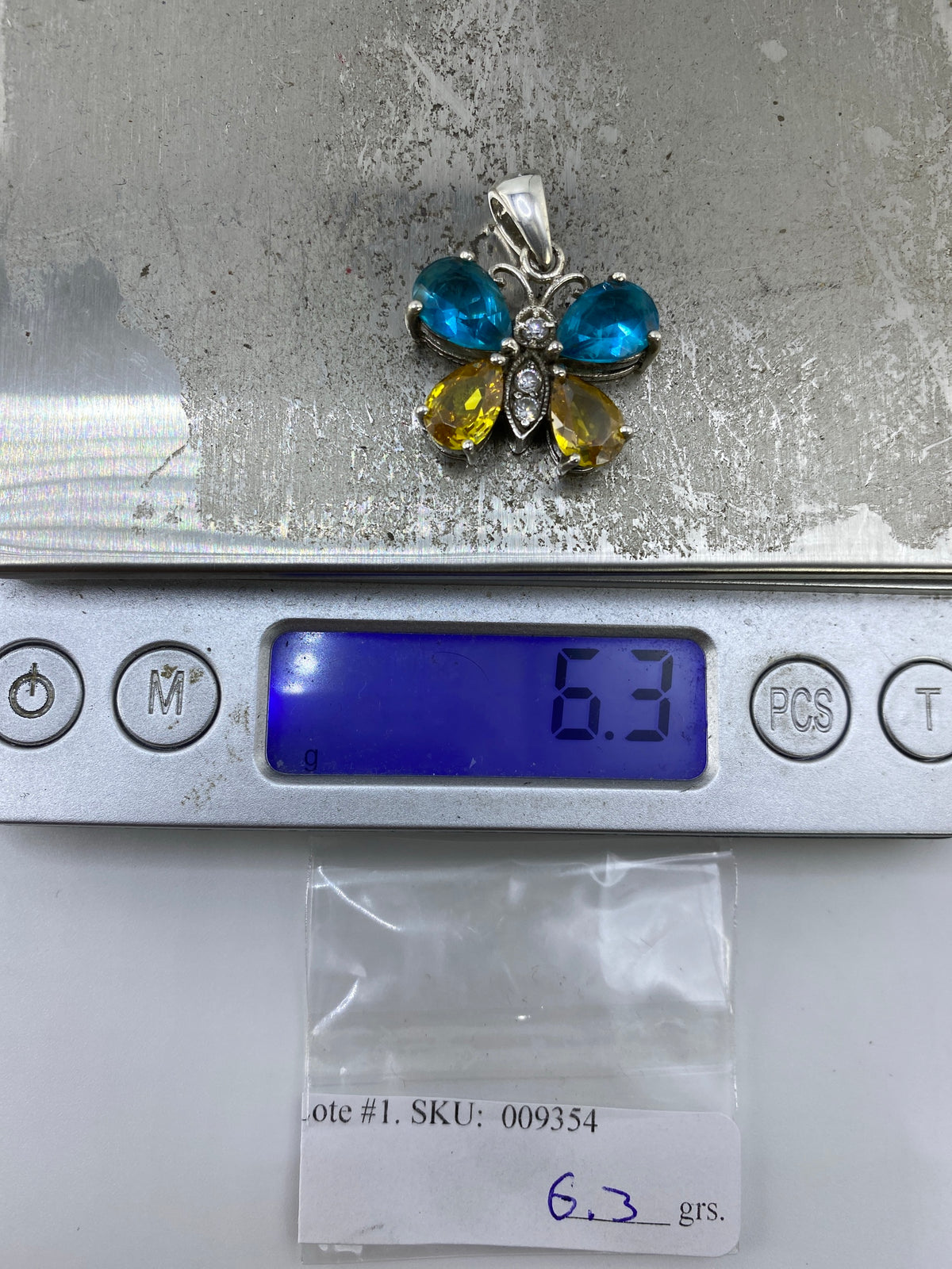 Dije Mariposa de Plata con Circonia Azul Cielo — Taxco 925 — foto 6