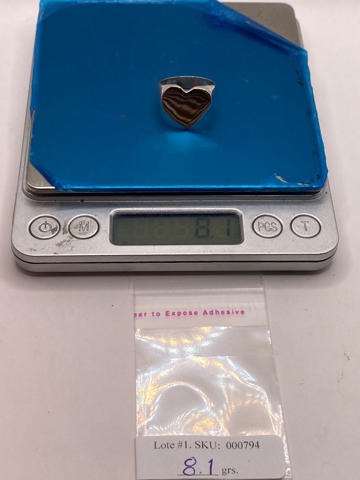 Anillo Artesanal en Plata con Corazón Liso Pulido