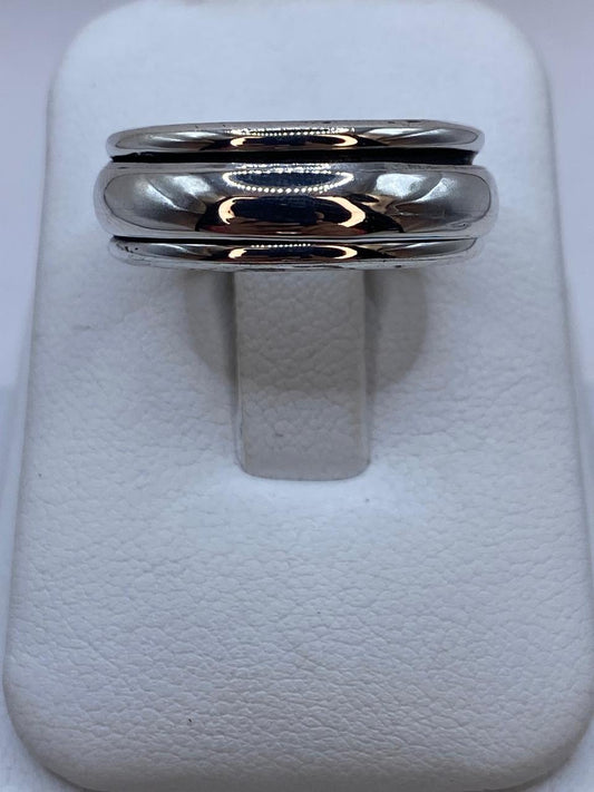 Anillo Banda Giratoria en Plata .925 Diseño Clásico Contemporáneo, vista frontal