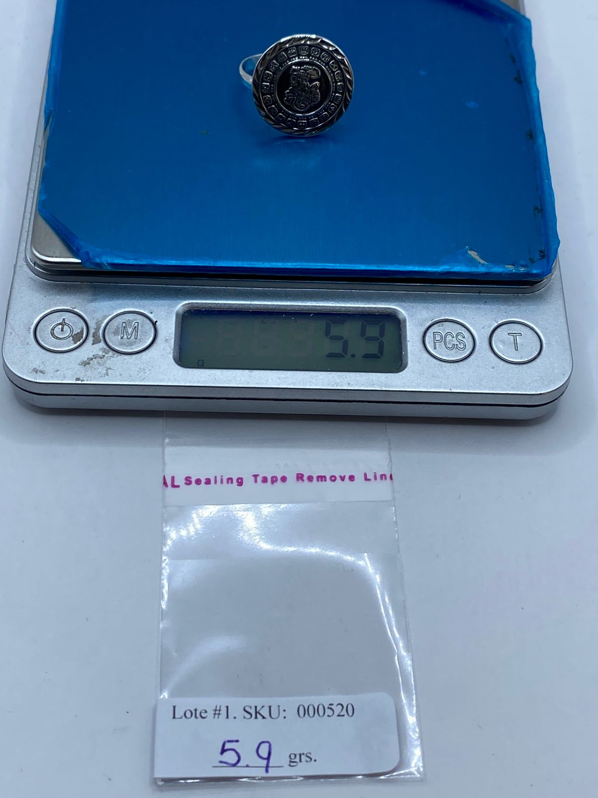 Anillo Calendario Maya Ajustable en Plata .925