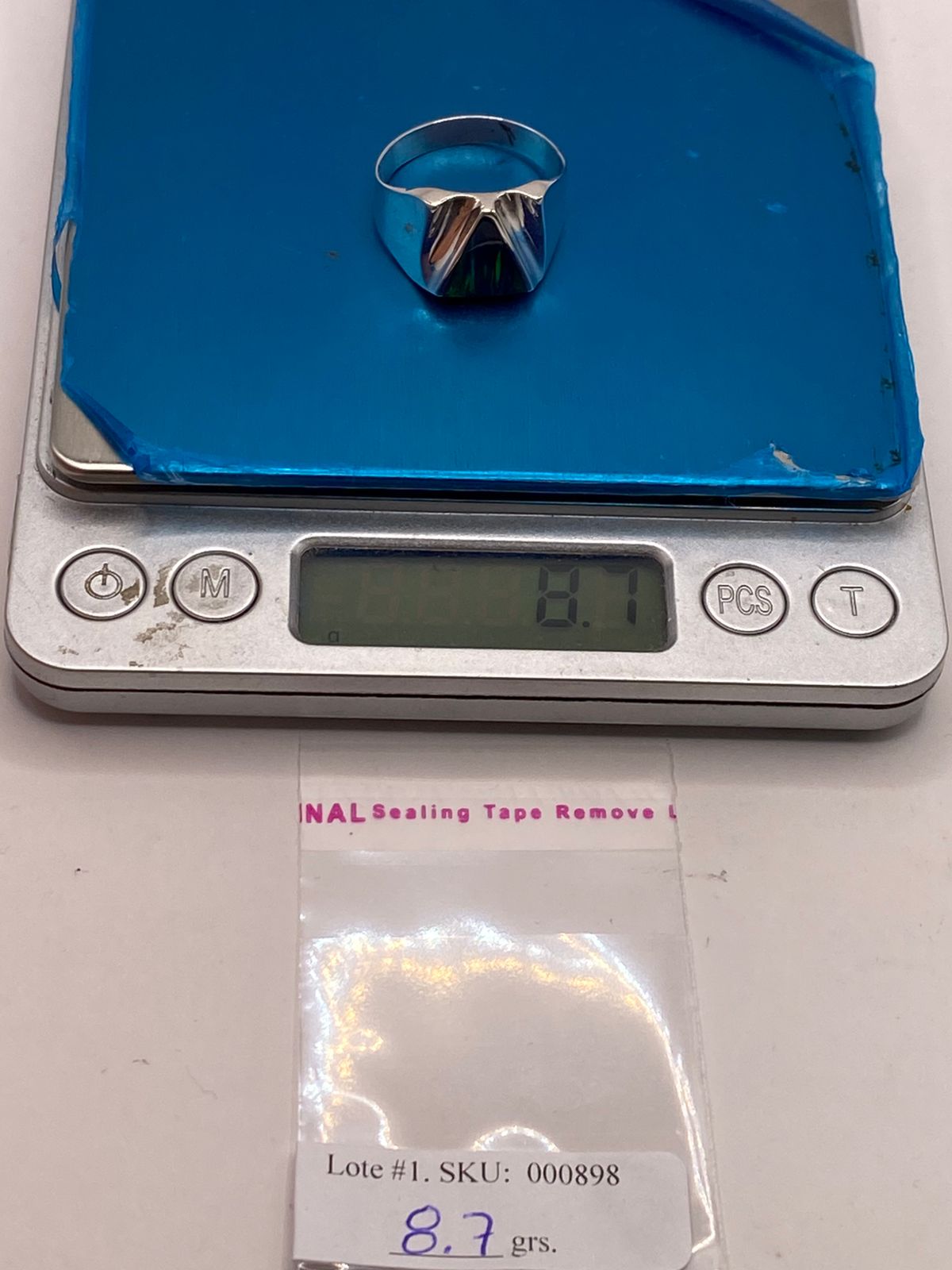 Anillo Contemporáneo Plata Ley 950 con Ópalo de Fuego