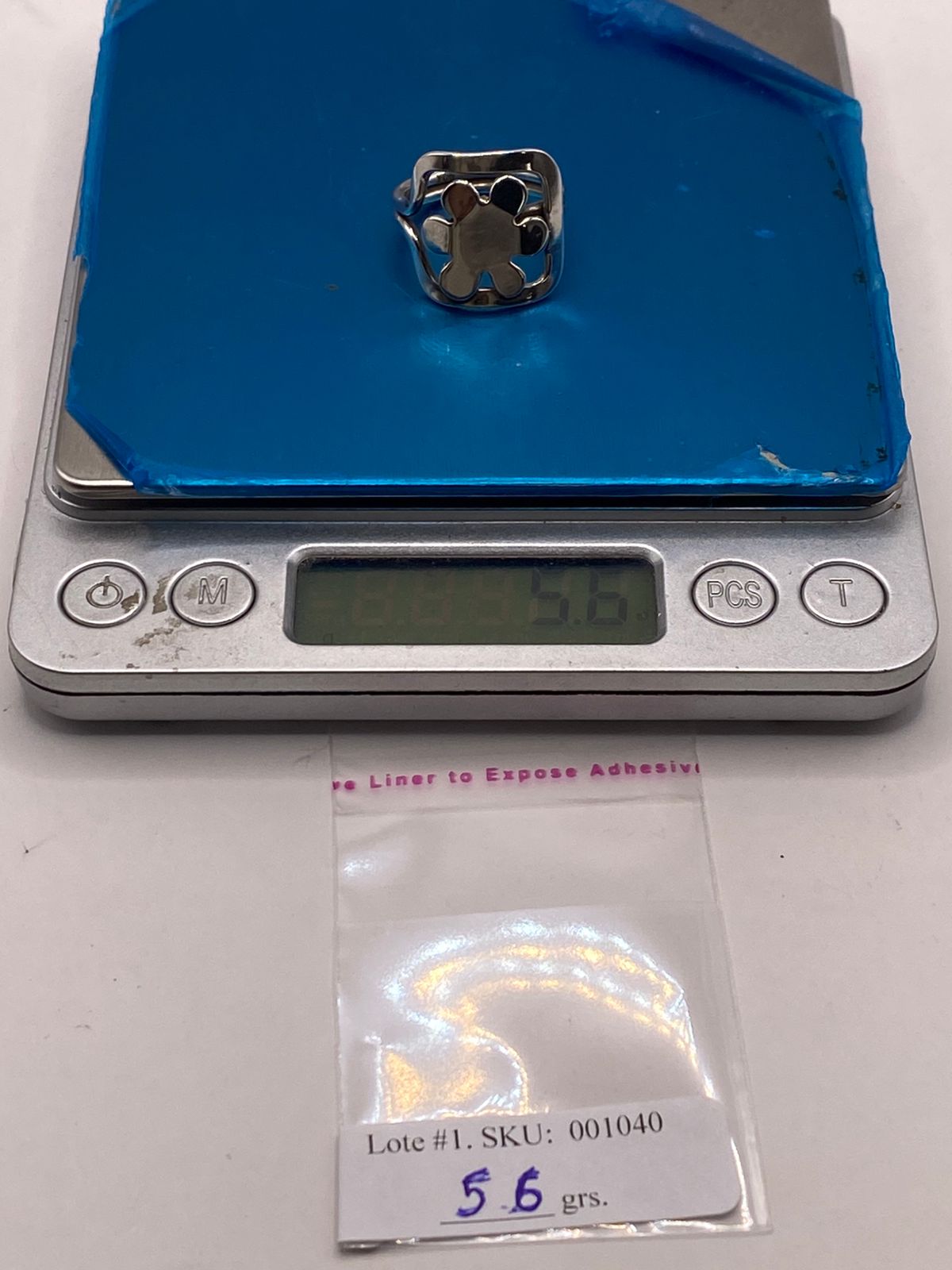 Anillo Diseño Orgánico en Marco Cuadrado Plata .925