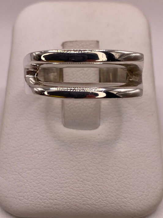 Anillo Doble Banda Abierta en Plata .925, vista frontal