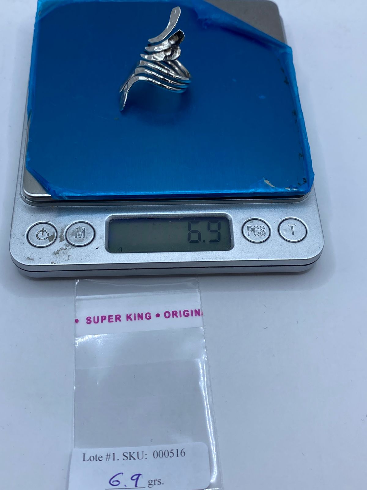 Anillo Escultural Orgánico Texturizado en Plata .925